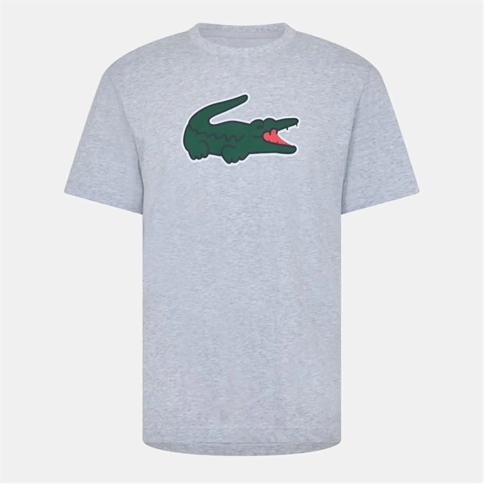 Lacoste Ultra-Dry XXL Logo Sport T-shirt - Grey Chine / Green / White