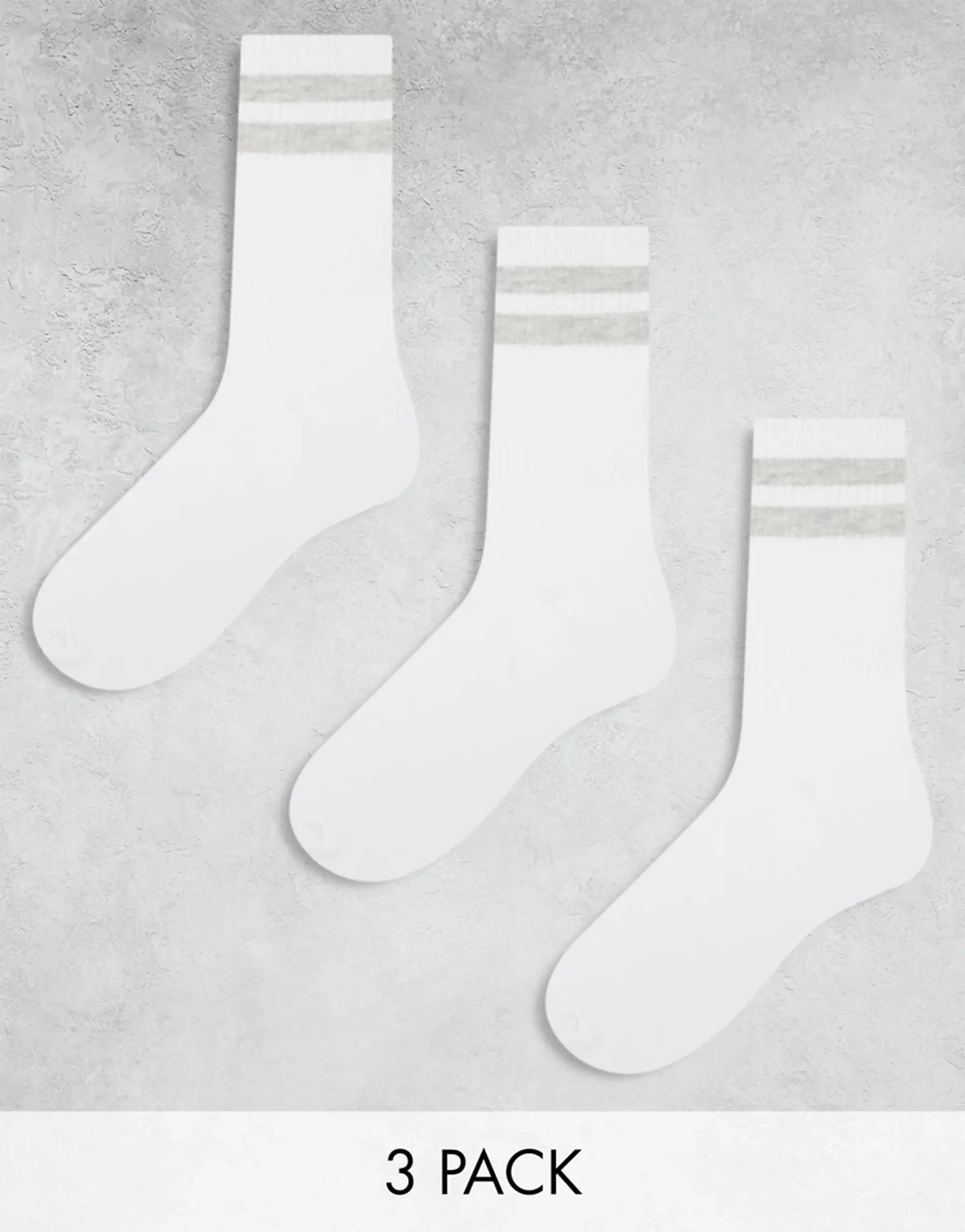 adidas Jack & Jones 3 Pack Striped Tennis Socks In White