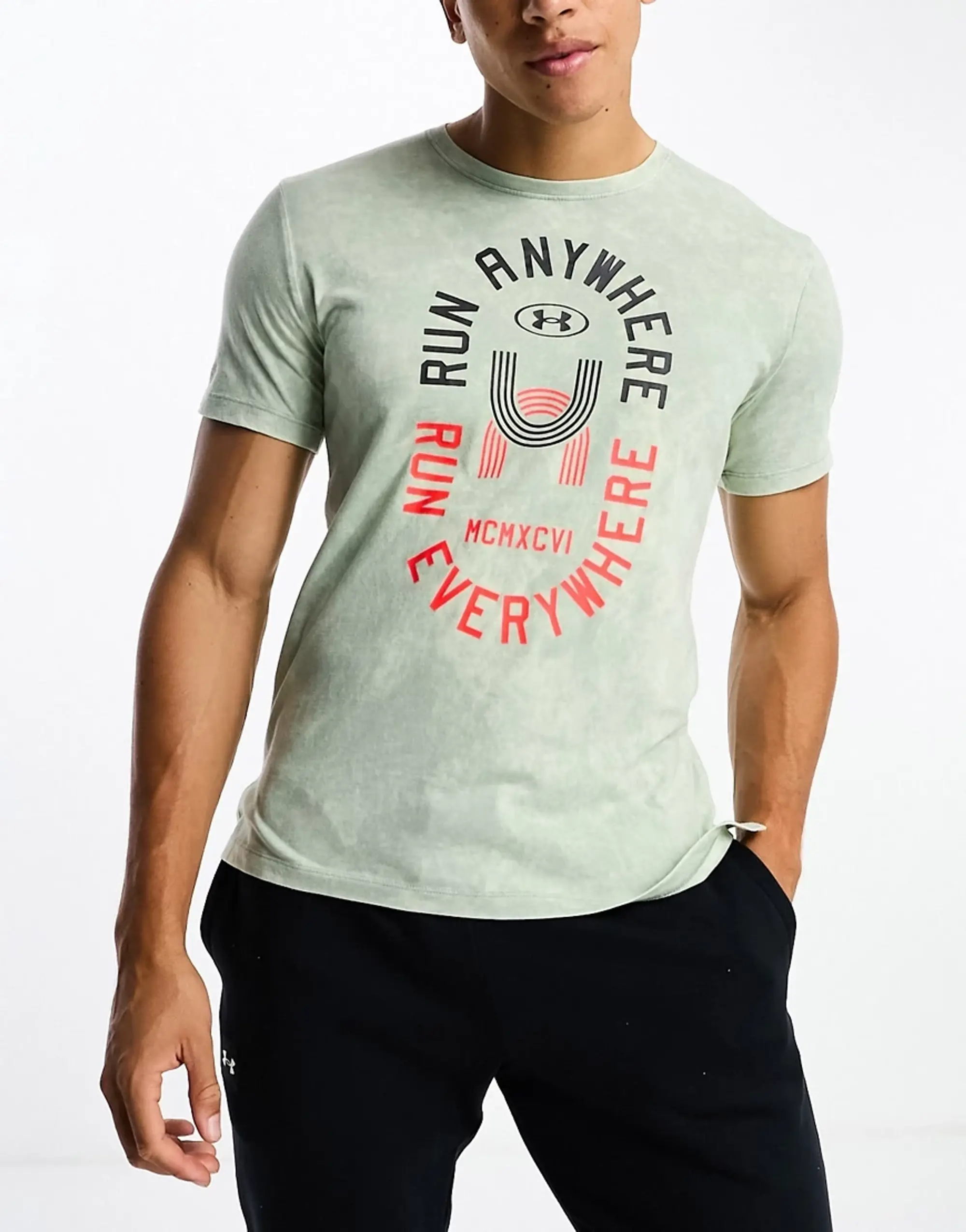 Under Armour Run Everywhere Printed T-Shirt In Green