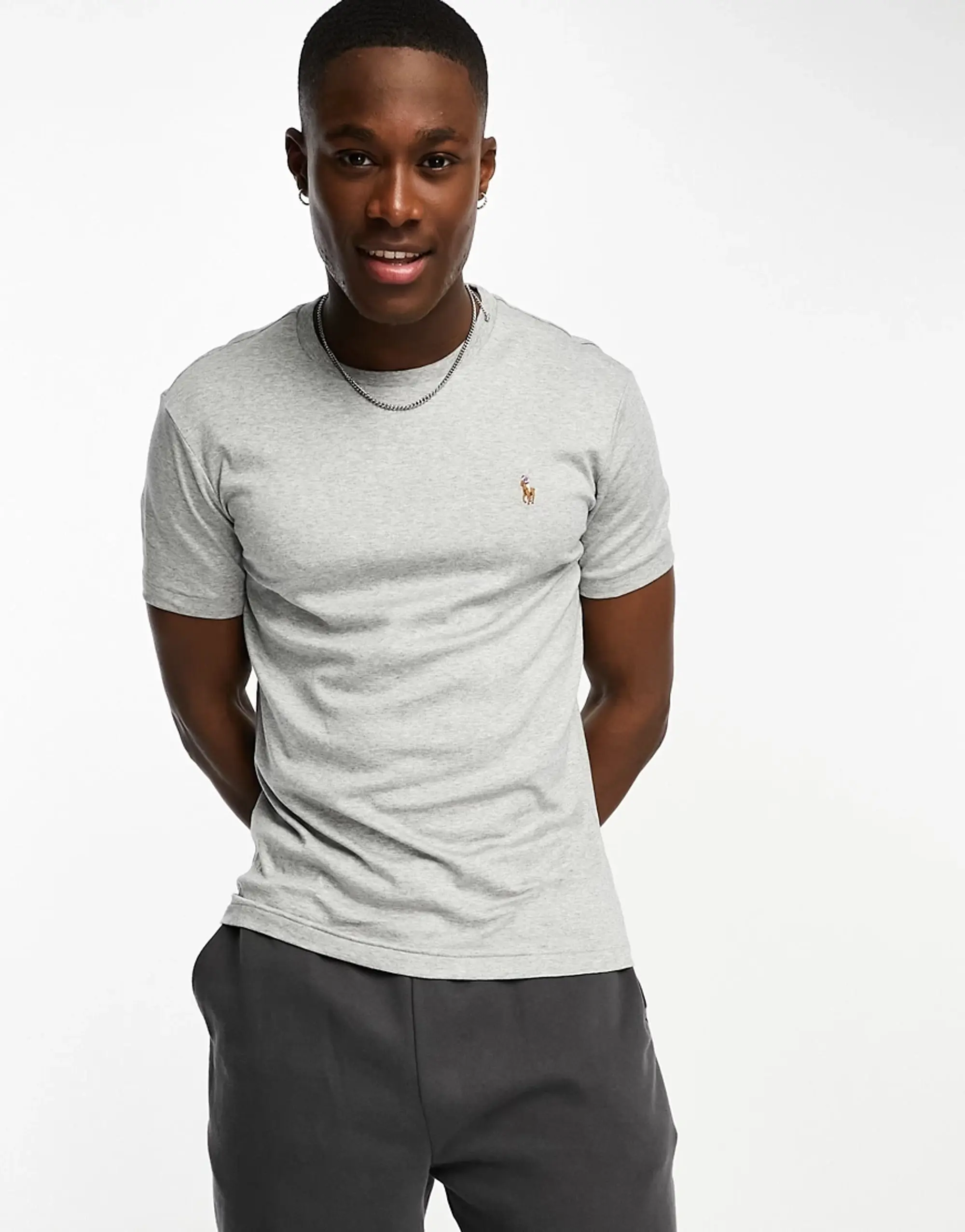 Polo Ralph Lauren Pima Logo T-Shirt - Grey
