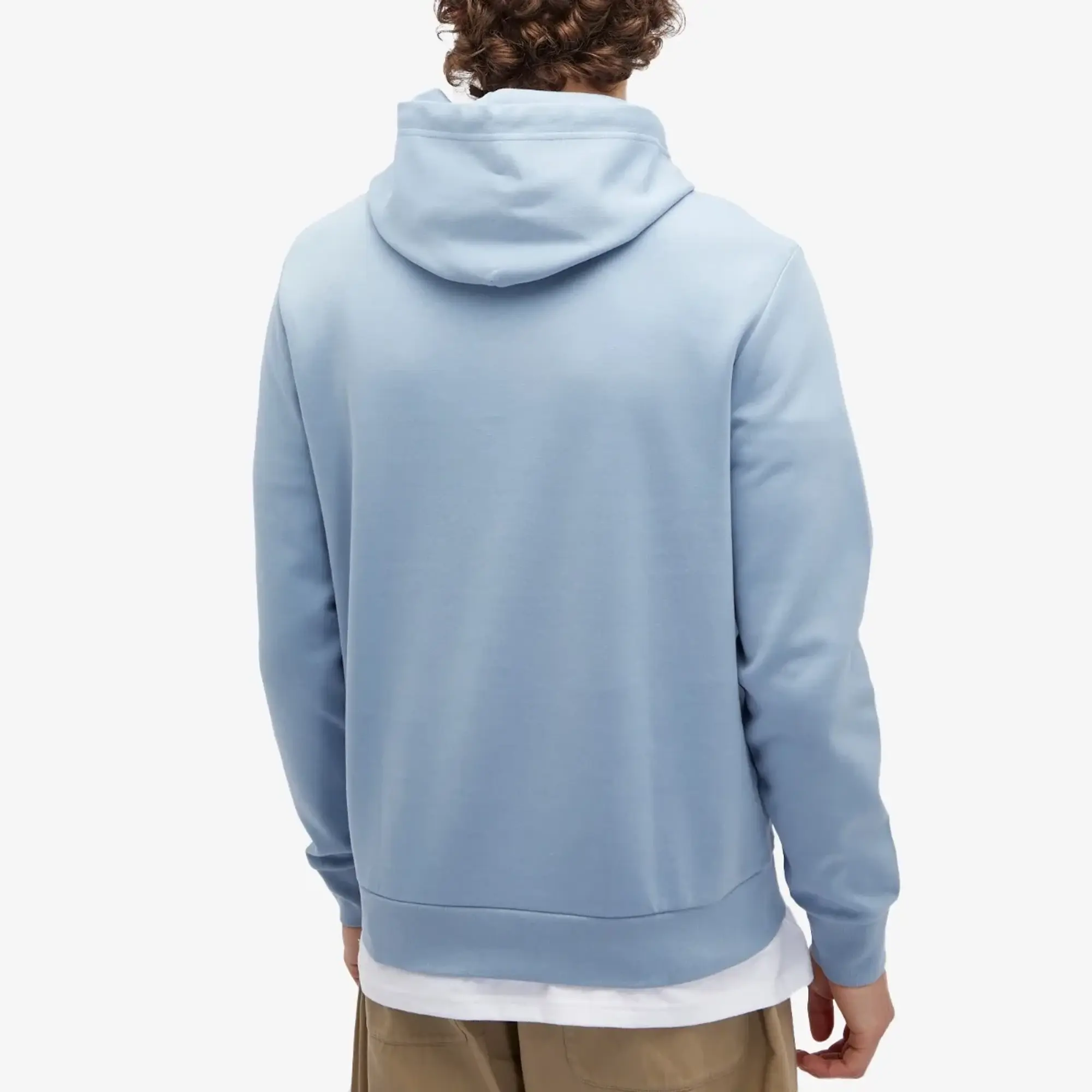 Polo Ralph Lauren Central Logo Double Knit Hoodie In Light Blue