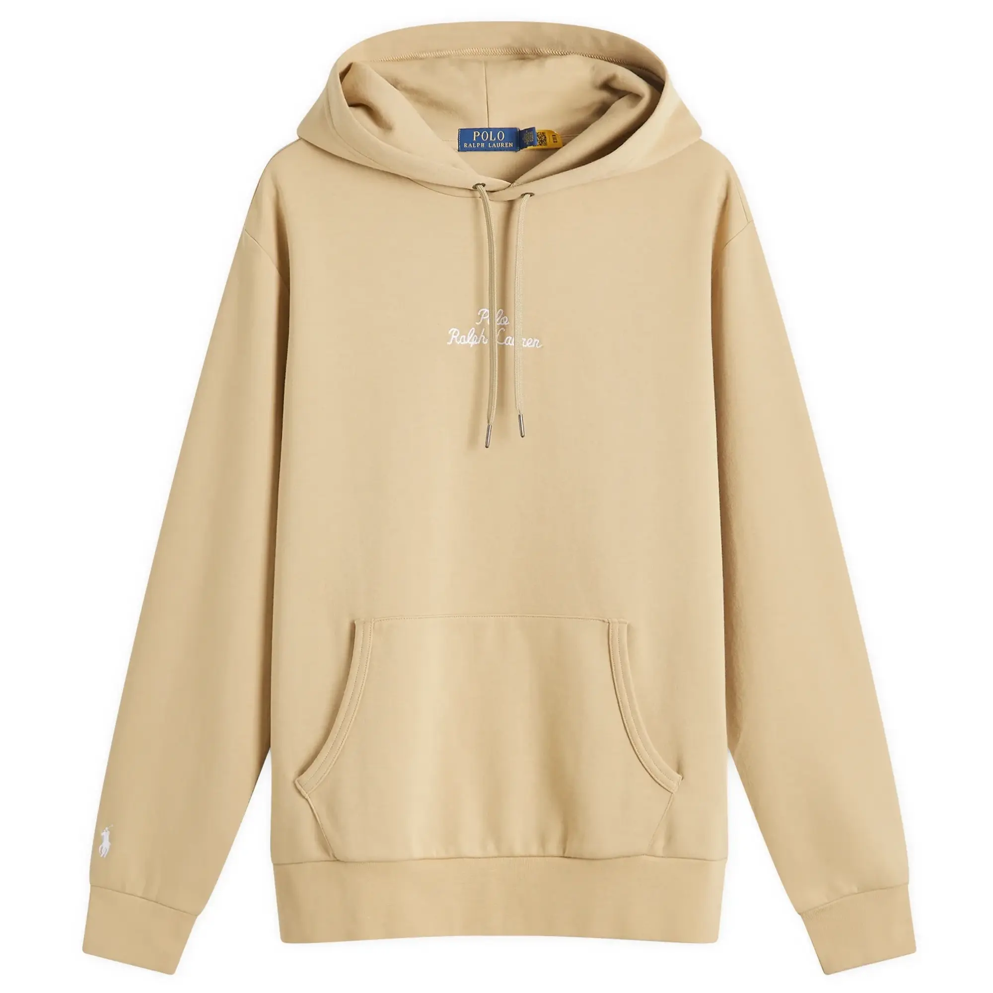 Polo Ralph Lauren Central Logo Double Knit Hoodie In Camel Co-Ord-Neutral