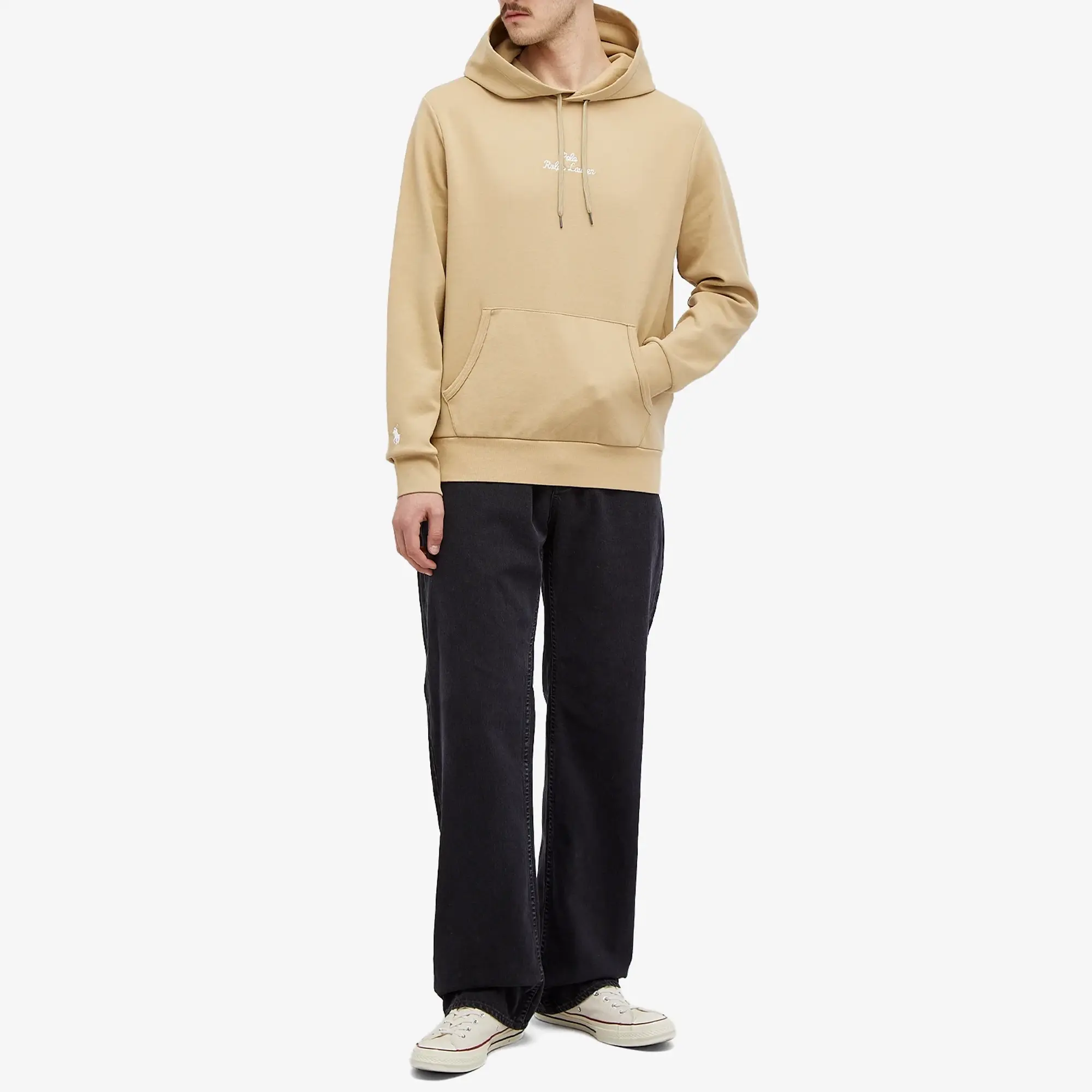 Polo Ralph Lauren Central Logo Double Knit Hoodie In Camel Co-Ord-Neutral