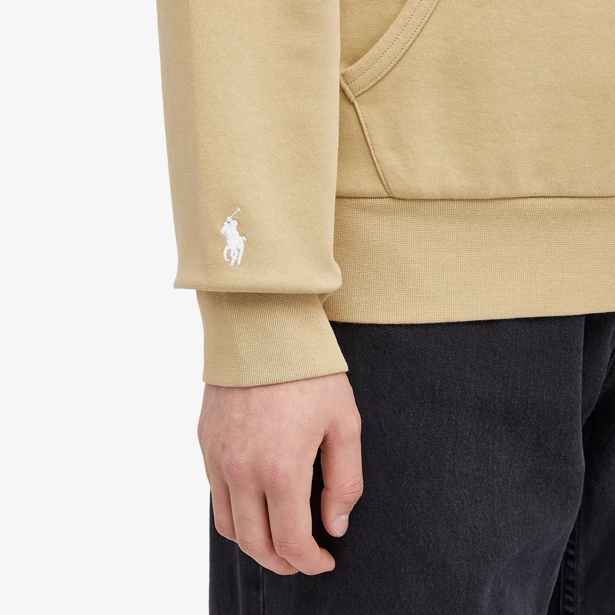 Polo Ralph Lauren Central Logo Double Knit Hoodie In Camel Co-Ord-Neutral