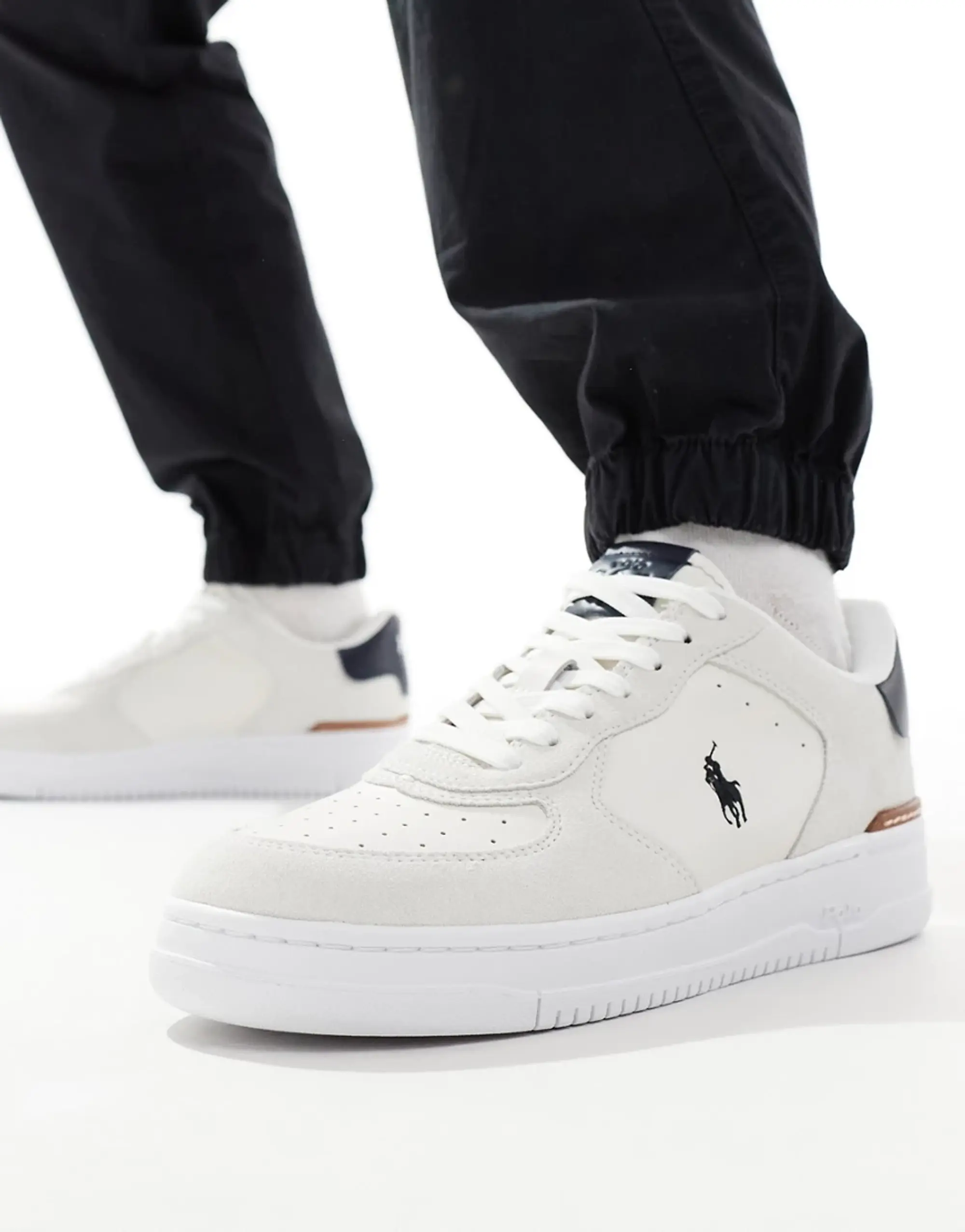 Polo Ralph Lauren Masters Court In Cream Suede With Logo-Neutral