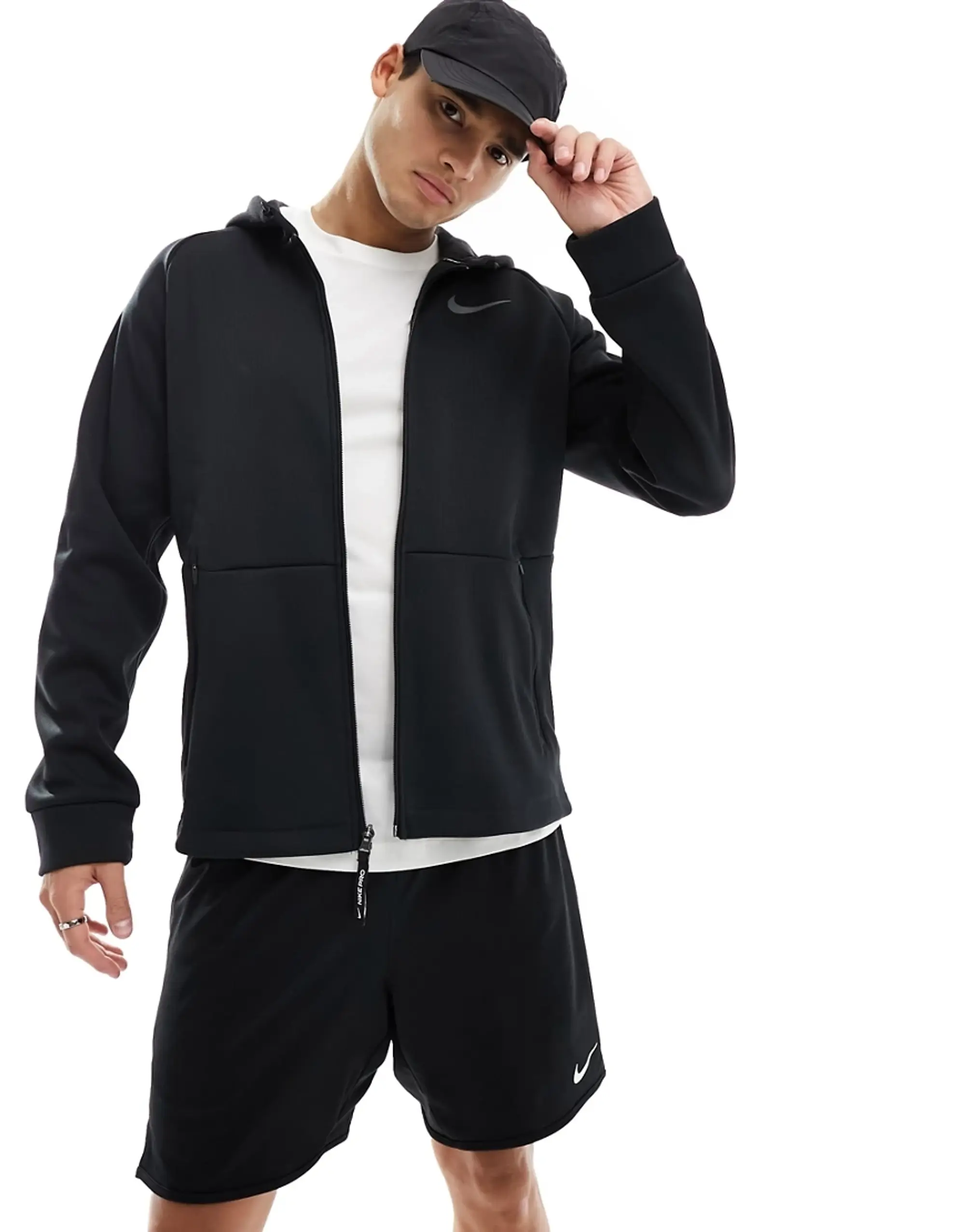 Nike Training Pro Therma Sphere Zip Thru Hoodie In Black DD2124 010 FOOTY.COM