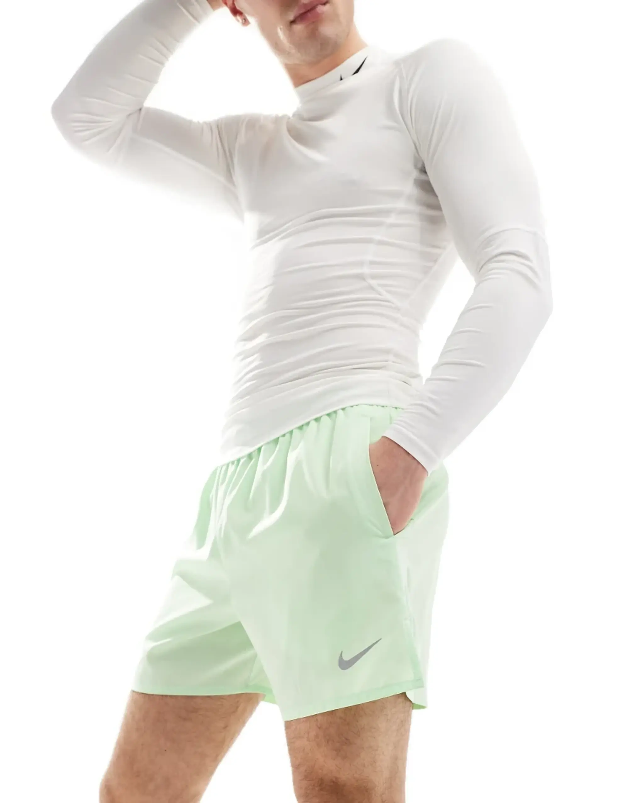 Nike Running Challenger Dri-Fit 5 Inch Shorts In Green