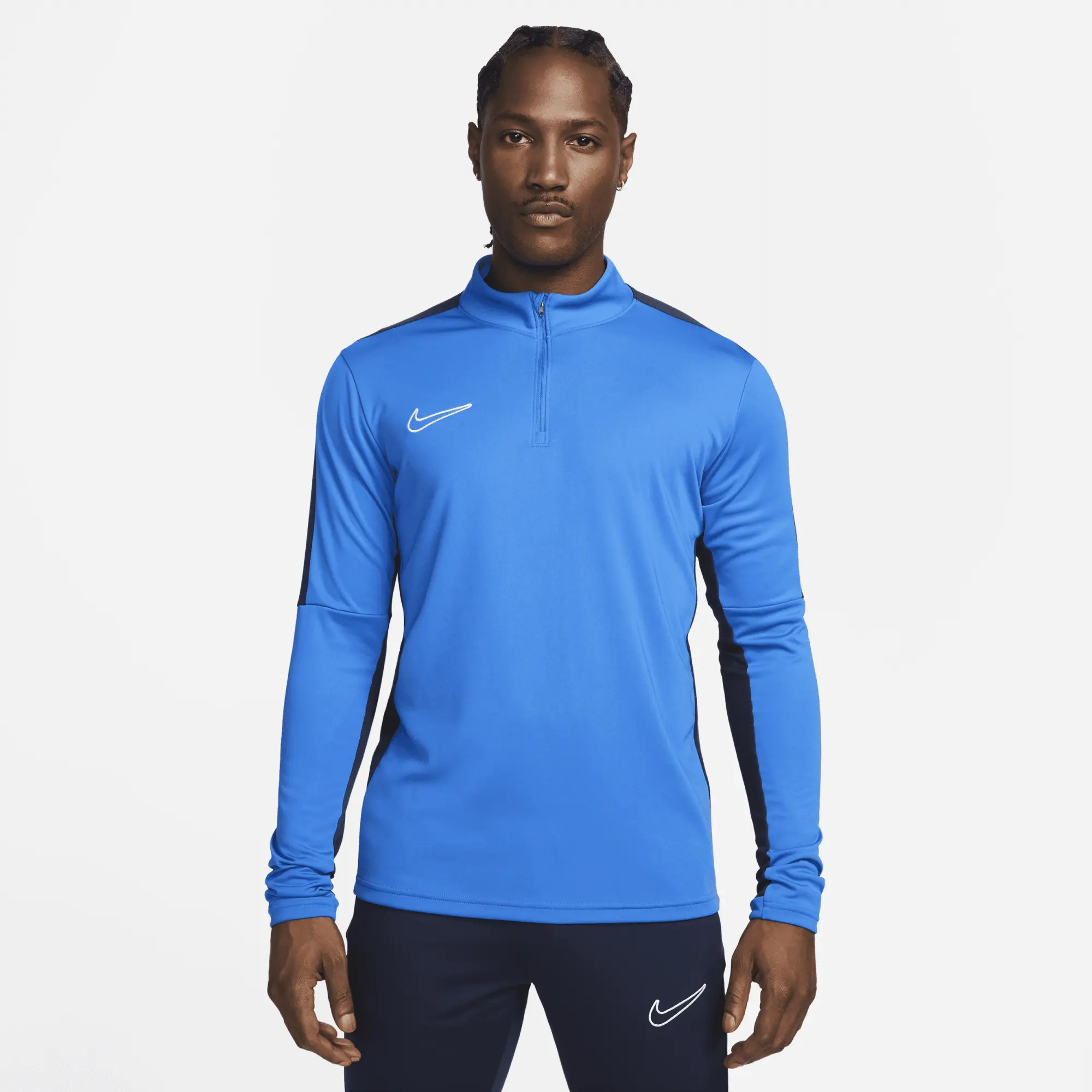 Nike Football Academy Dri Fit Panelled Half Zip Drill Top In Royal Blue DX4294 463 FOOTY.COM