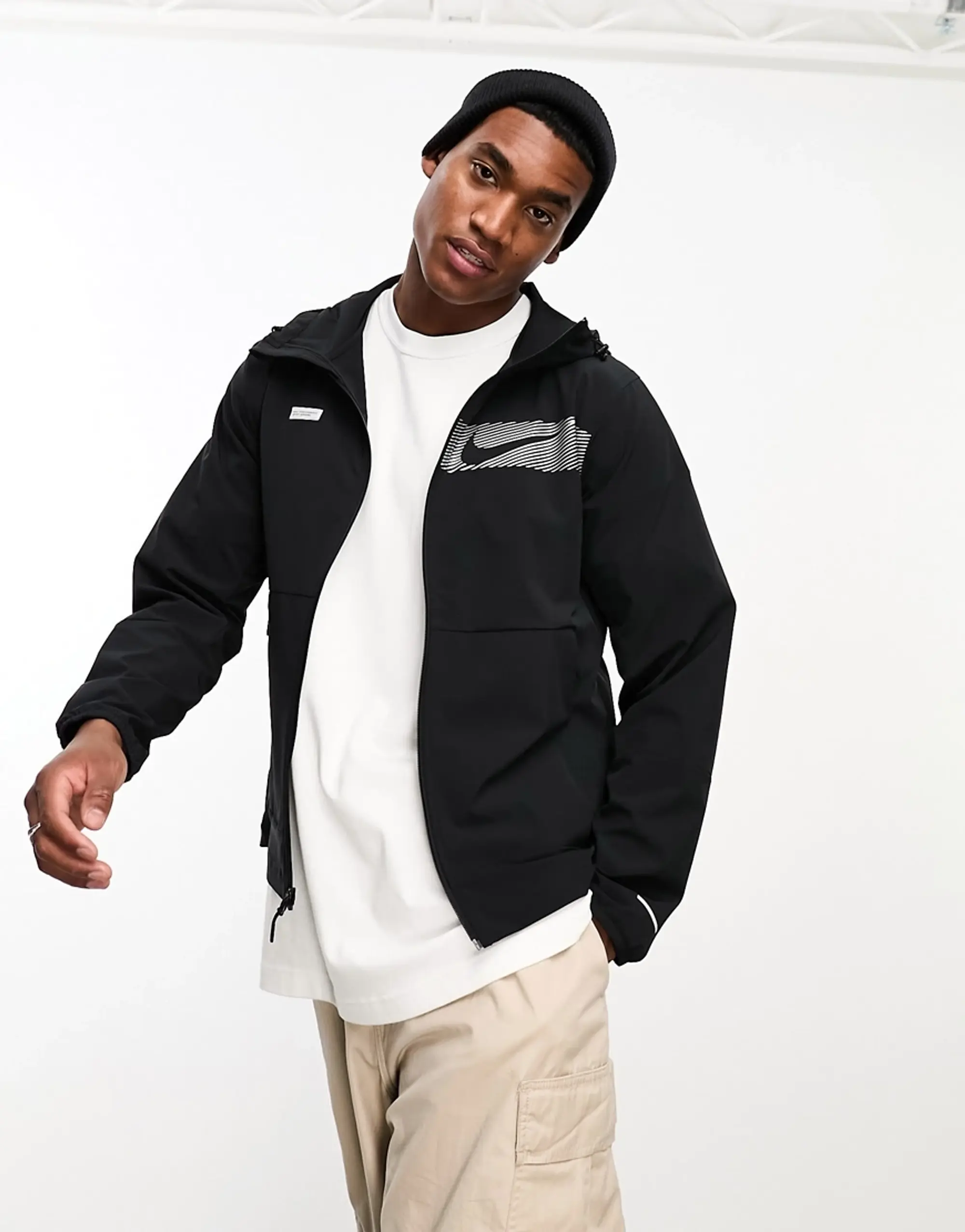 Nike Running Flash Jacket In Black FB8558 010 FOOTY.COM