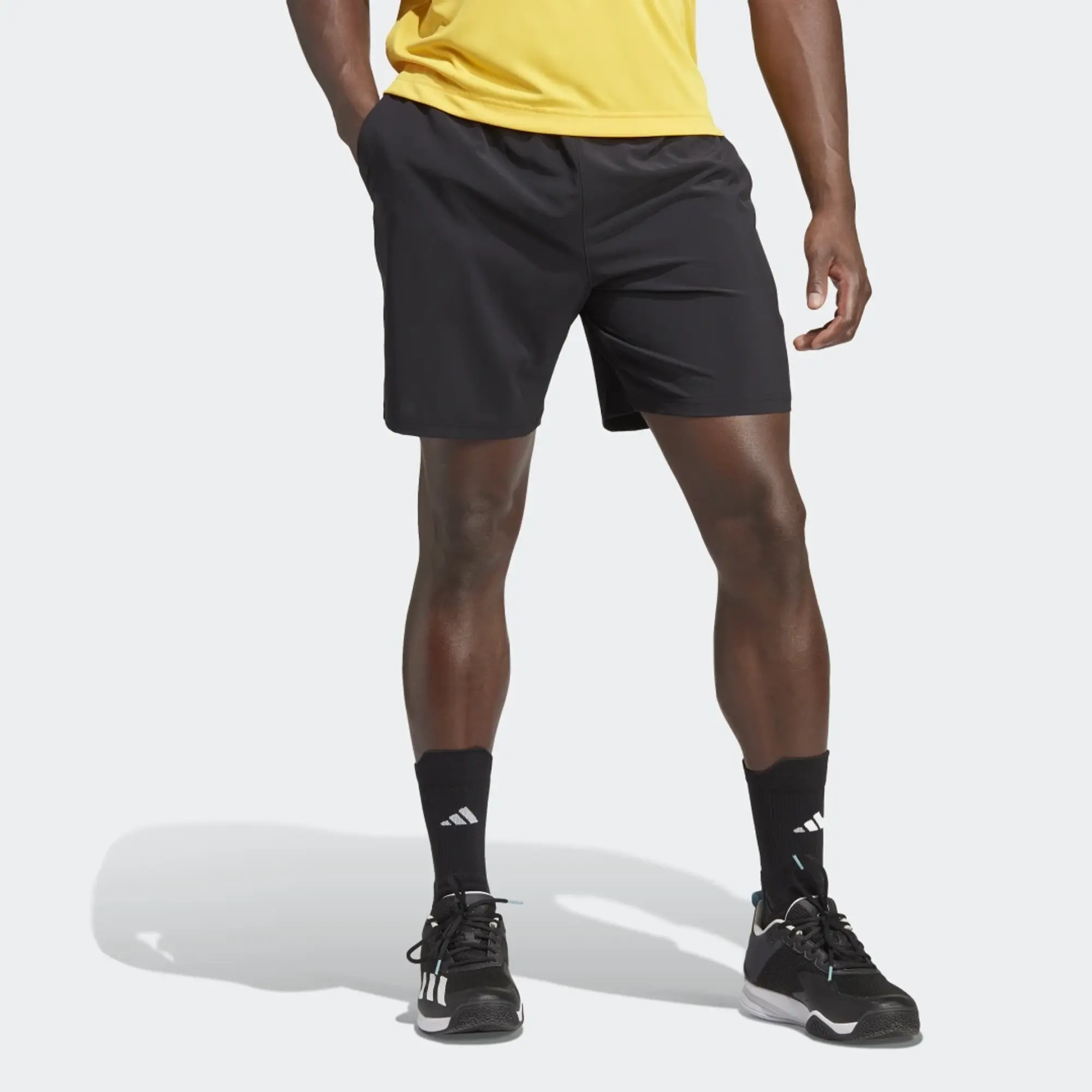 Adidas Tennis Club Stretch Woven Shorts In White