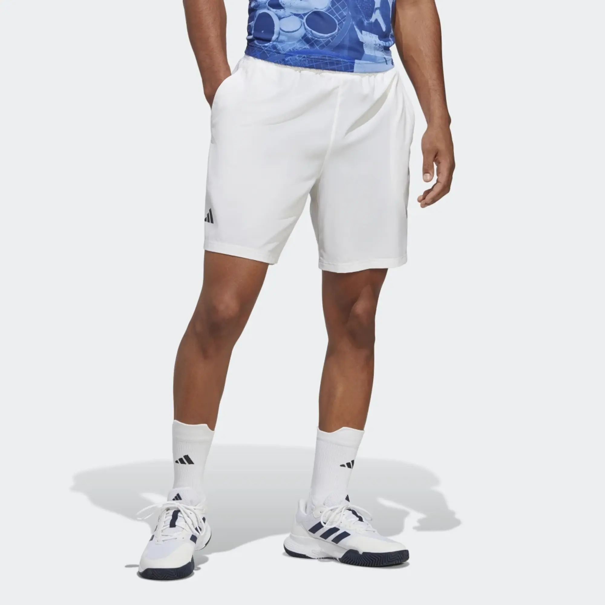 Adidas Tennis Club Stretch Woven Shorts In White