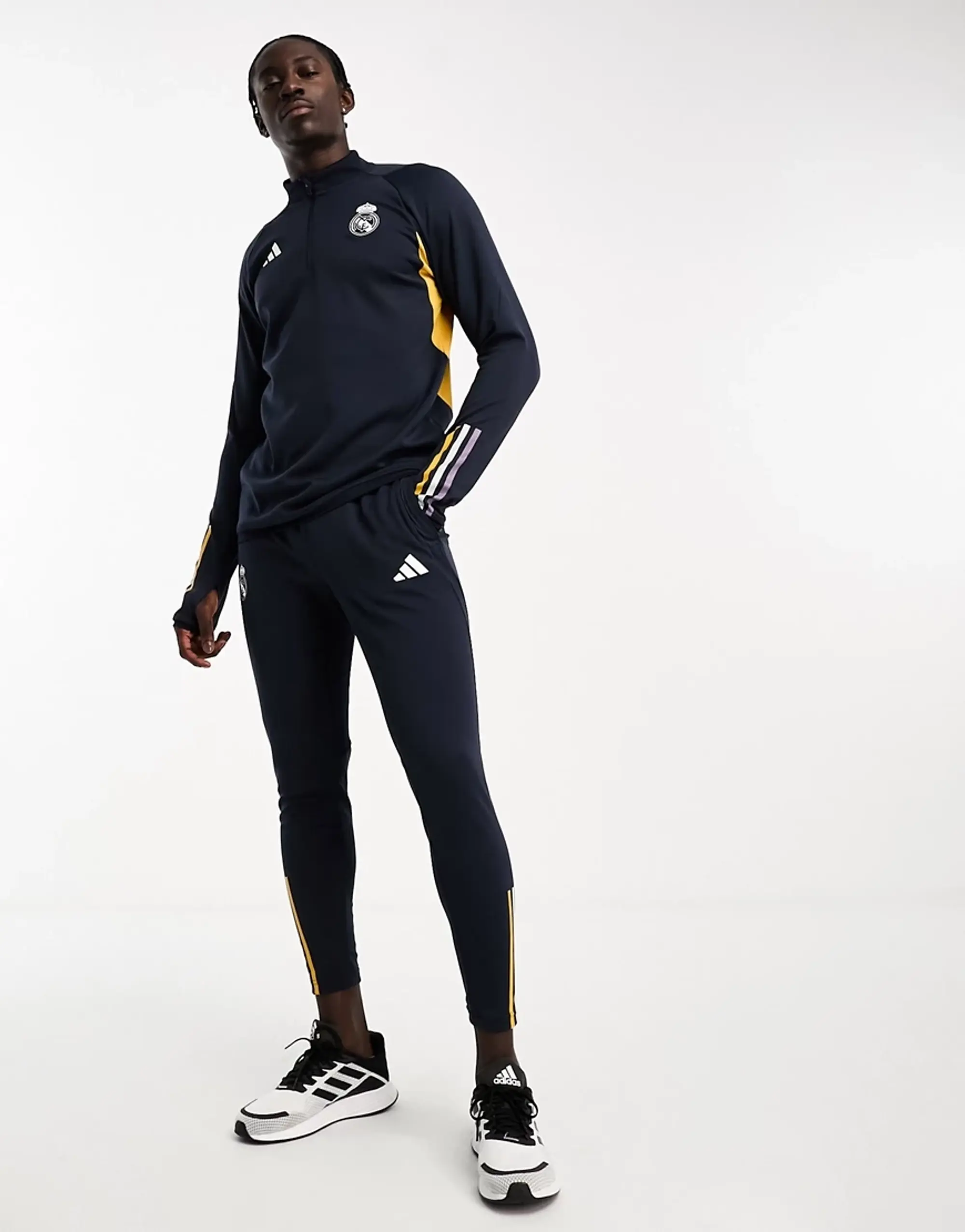 Adidas Football Real Madrid Tracksuit Joggers In Black IB0876 FOOTY.COM