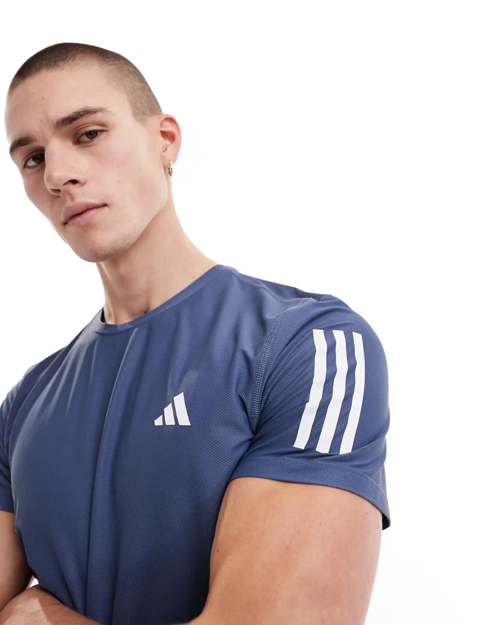 Adidas Running Own The Run T-Shirt In Navy