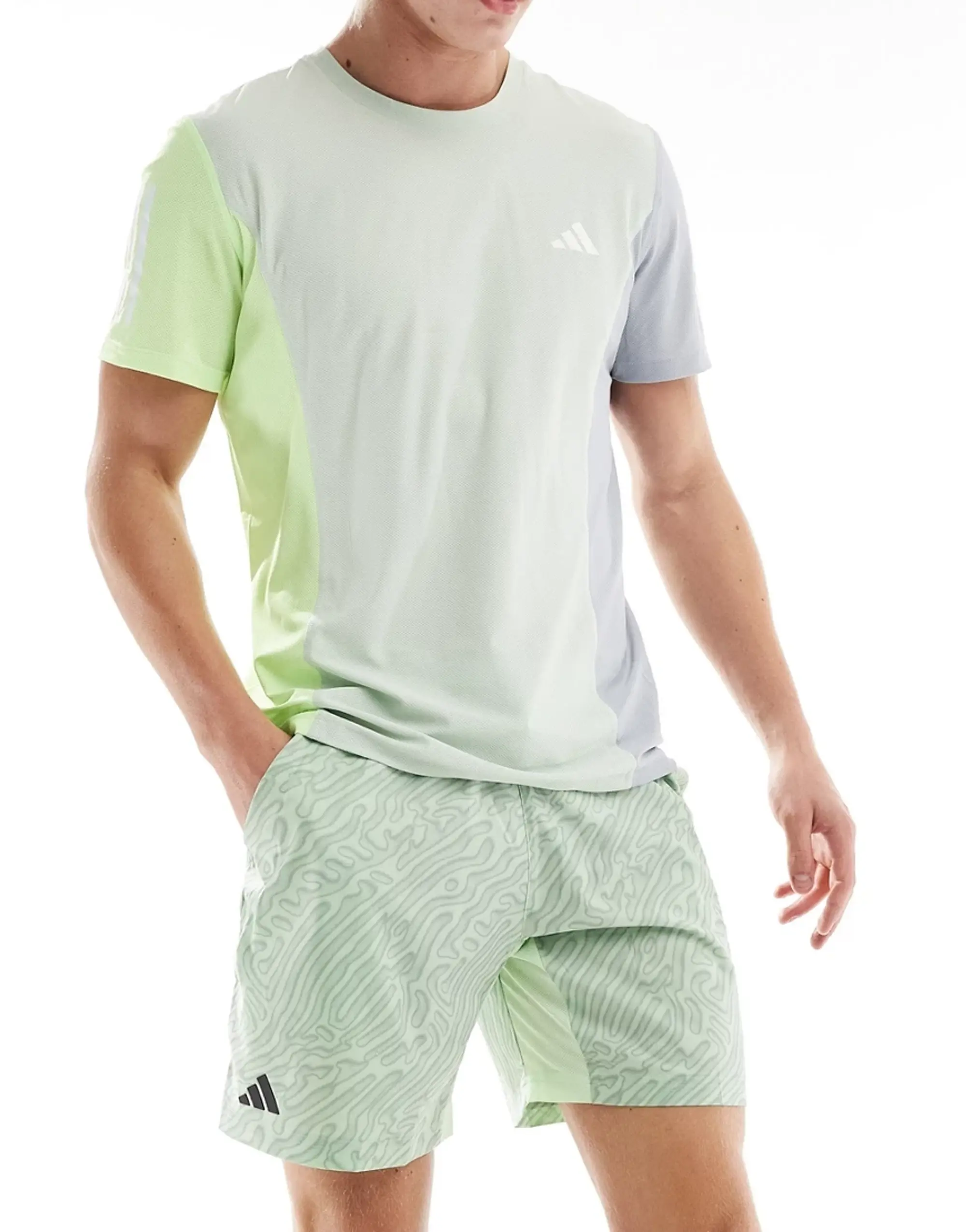 Adidas Tennis Heat. Rdy Pro Printed Ergo 7-Inch Shorts In Green