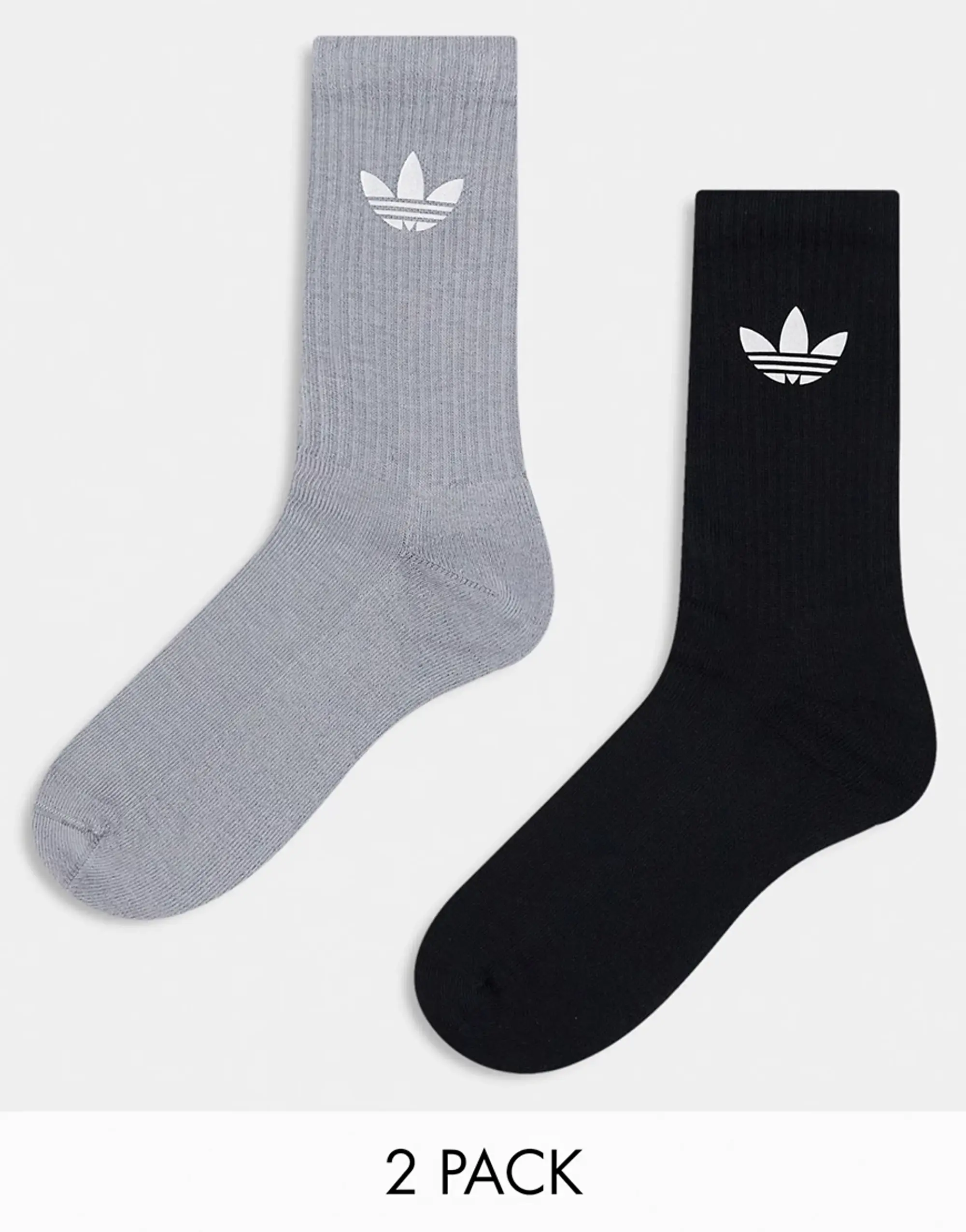 adidas Originals Adidas Cushioned Crew 2 Pairs - Black