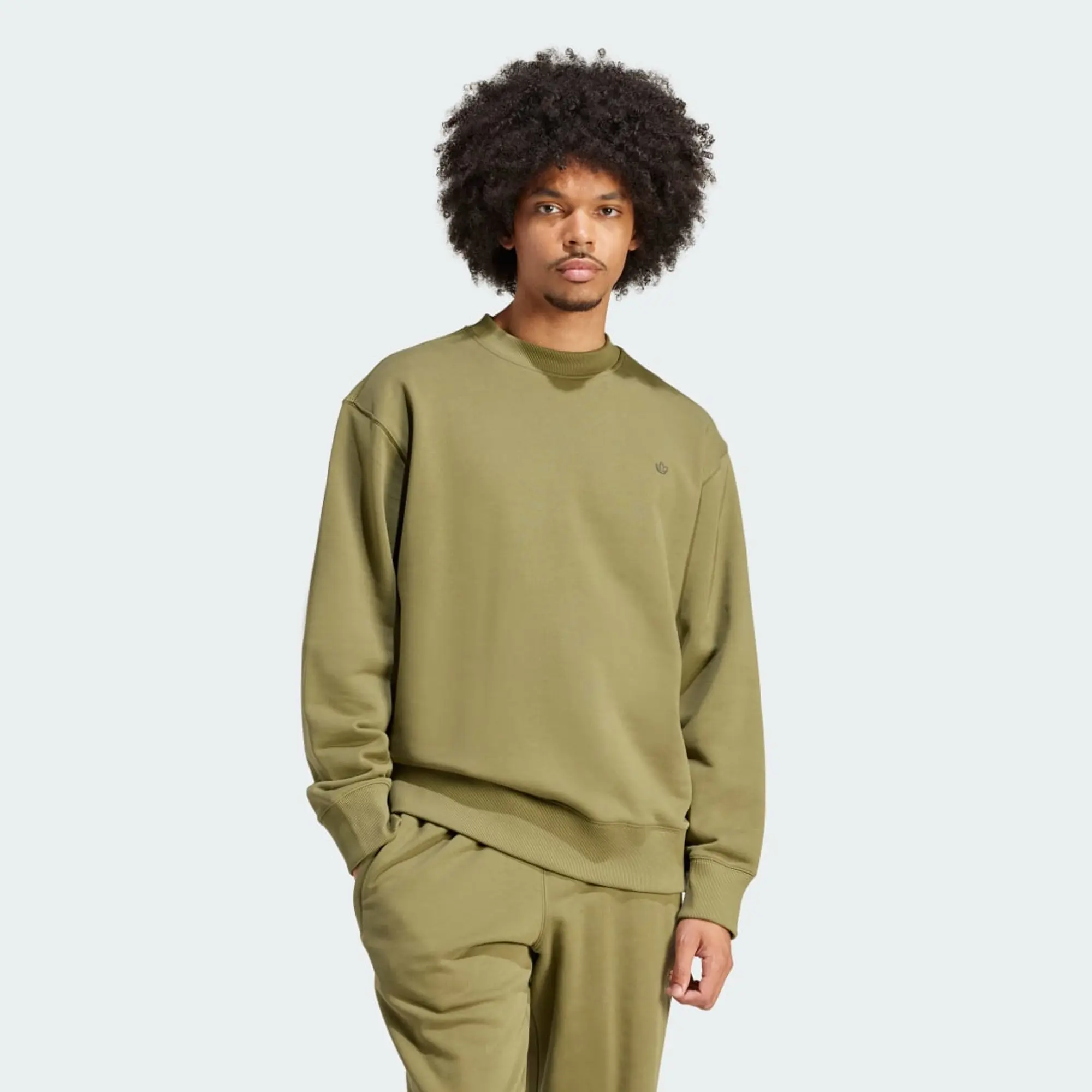 Adidas Originals Adicolor Contempo Crew French Terry Sweatshirt In Green