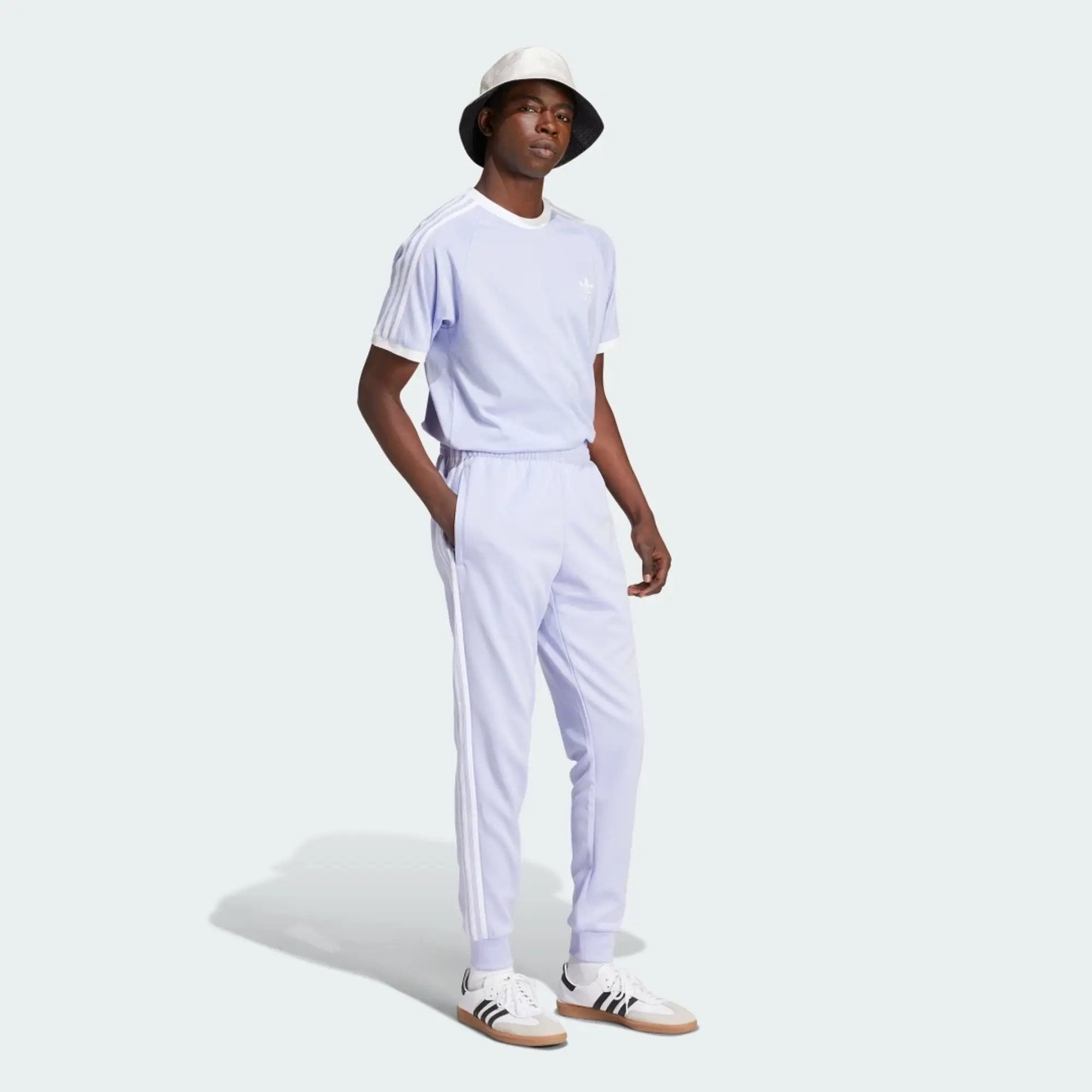 adidas Originals Mens Adicolor Classics 3-Stripes Tee - Purple Cotton
