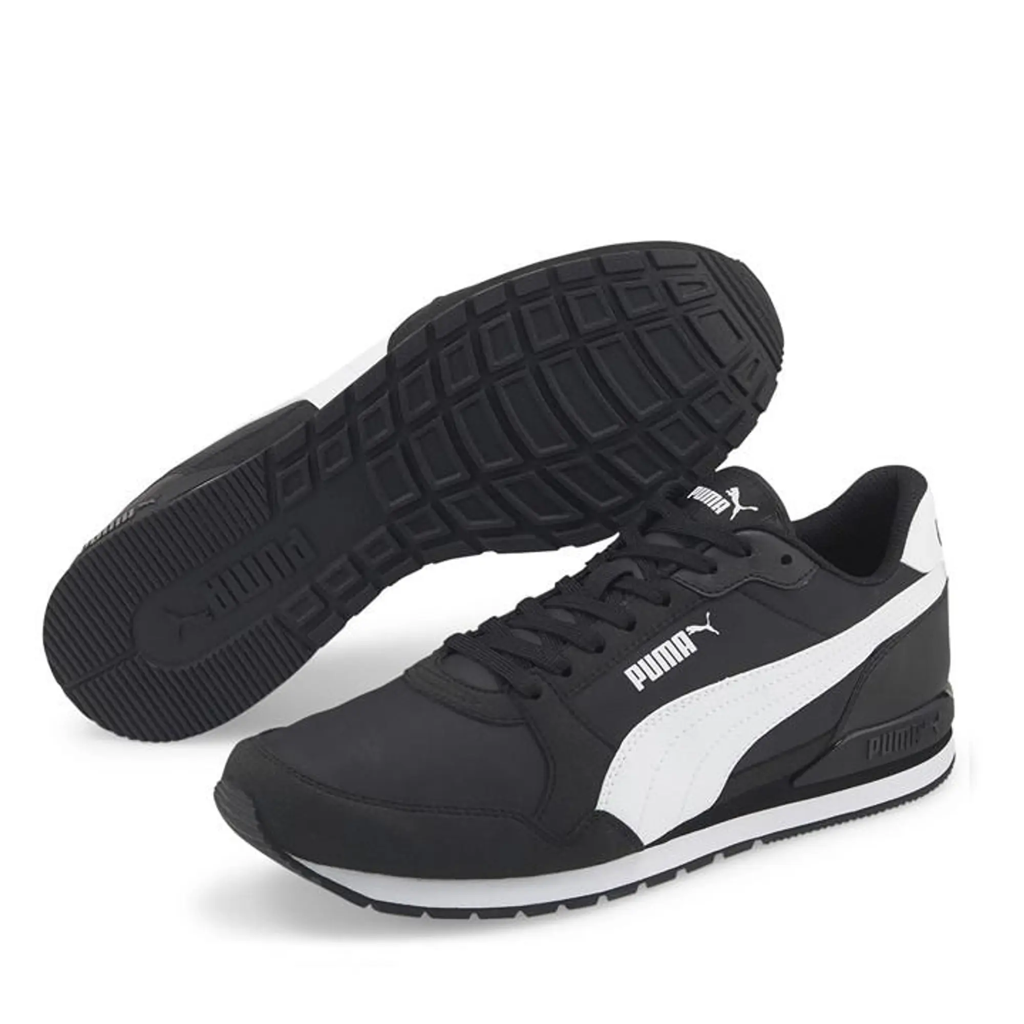 Puma Mens ST Runner V3 Nylon Trainers Black/White