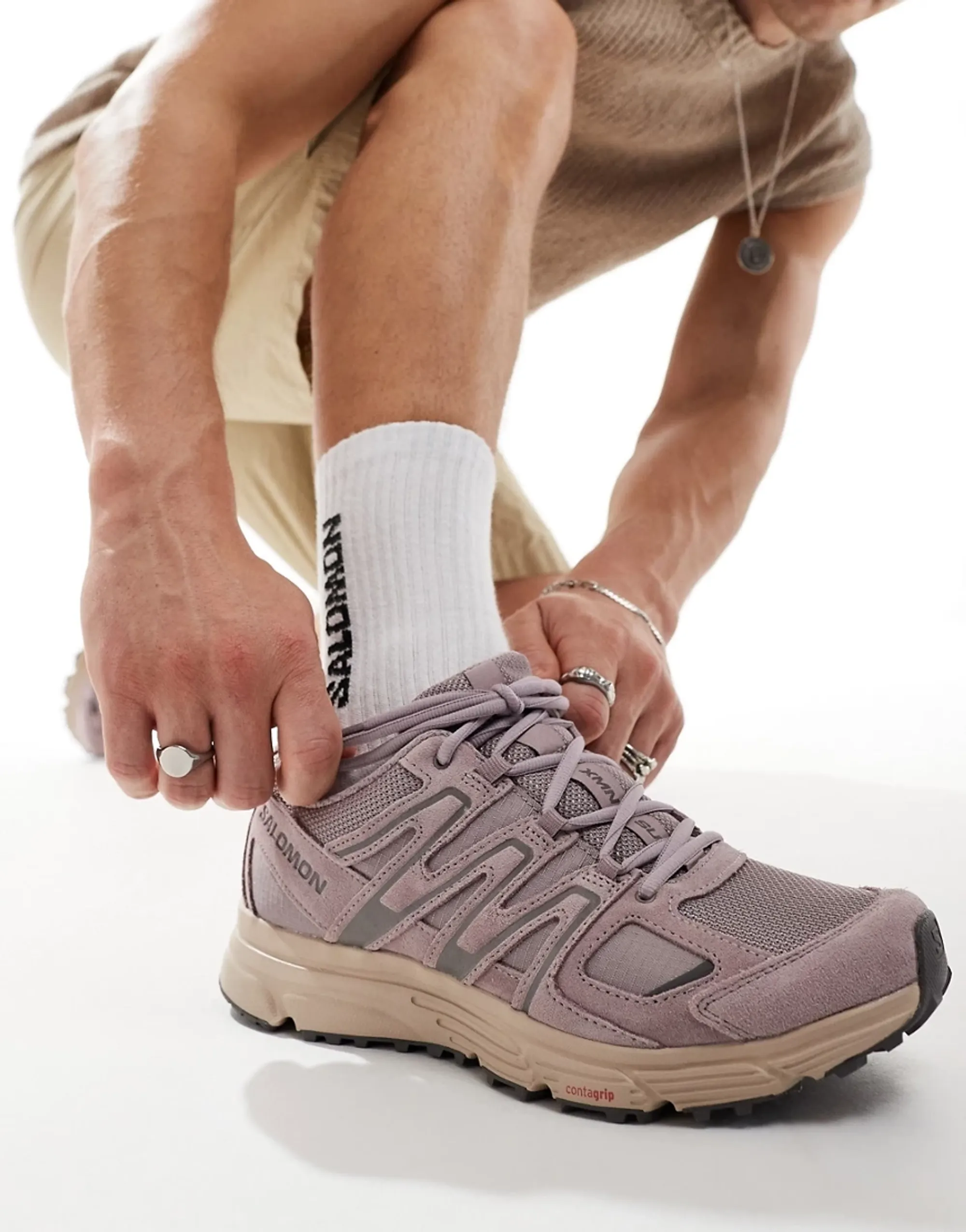 Salomon Xmn-4 Suede Trainers In Quail-Purple | L47437700