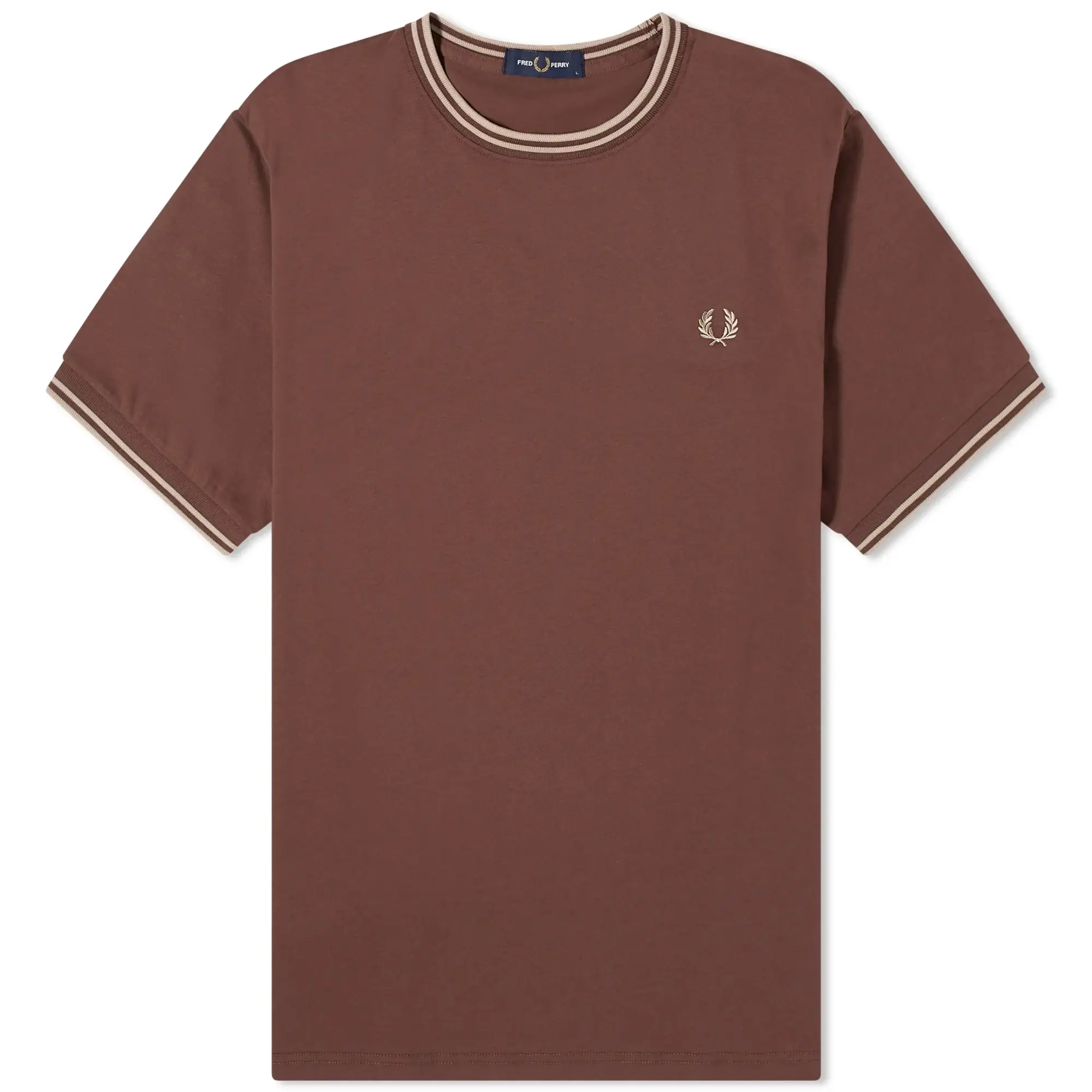 Fred Perry Twin Tipped T-Shirt In Light Brown