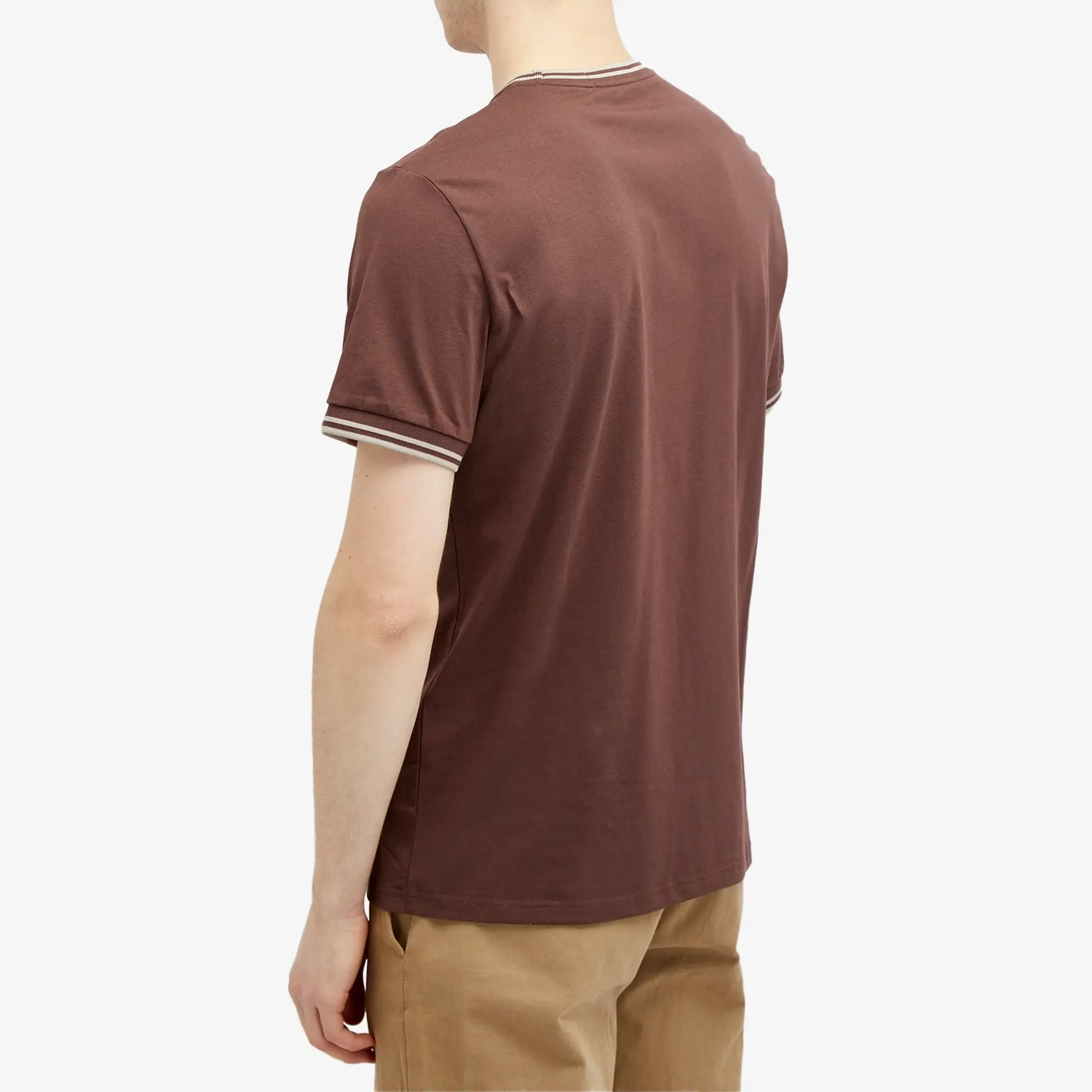Fred Perry Twin Tipped T-Shirt In Light Brown