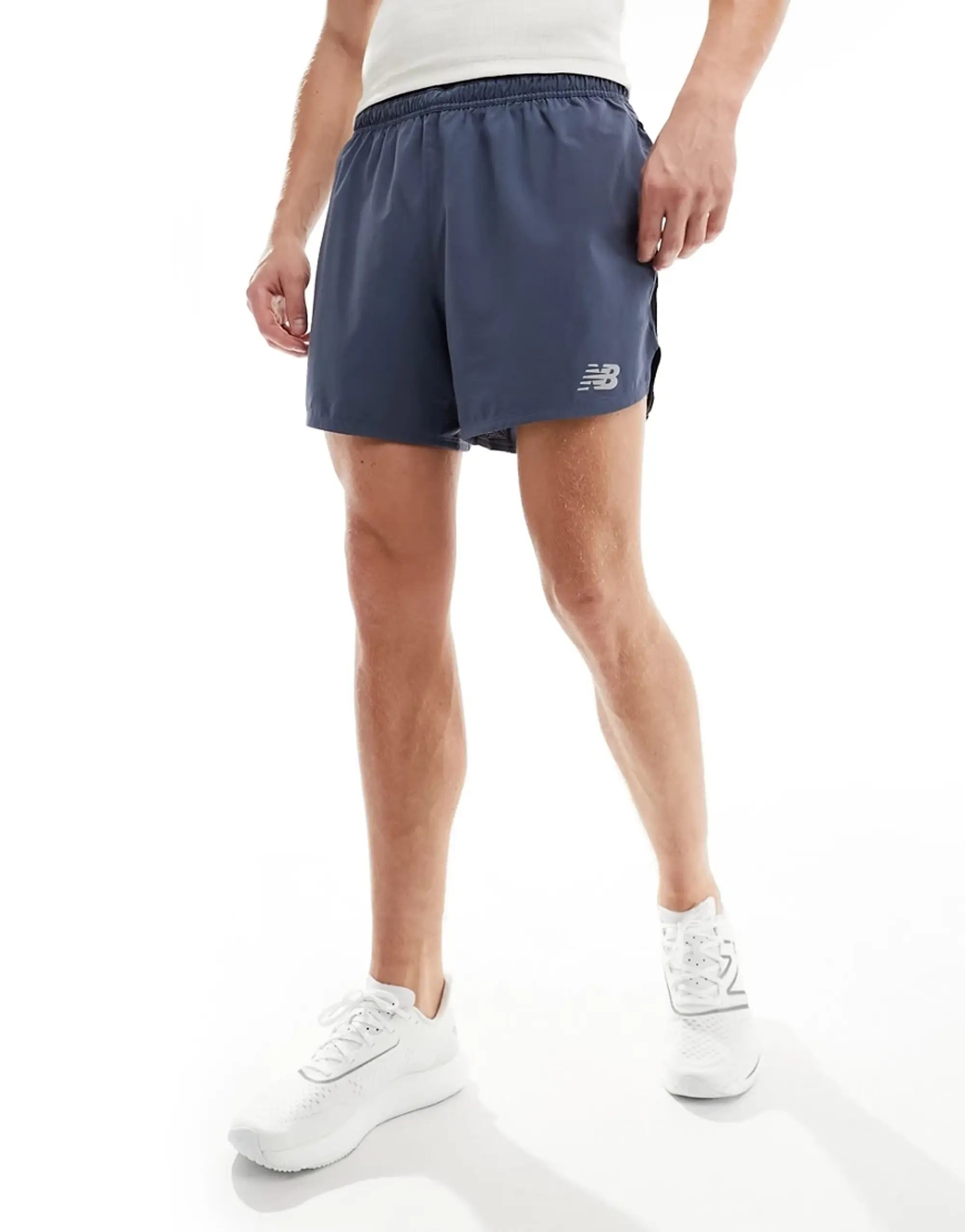 New Balance Impact Run 5 Inch Short In Grey