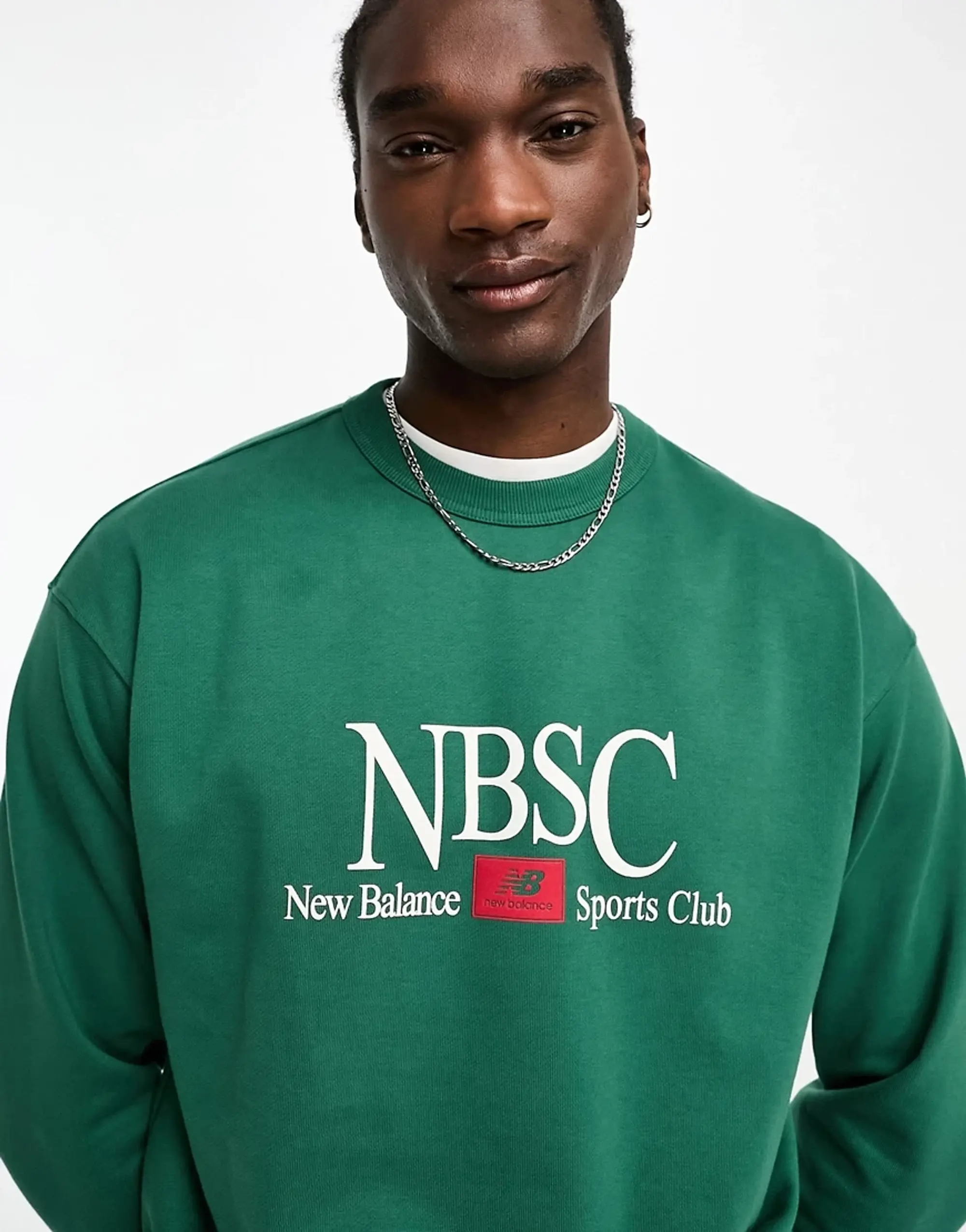 New Balance Athletics NB Sports Club Crewneck in green MT31556 TFN FOOTY.COM