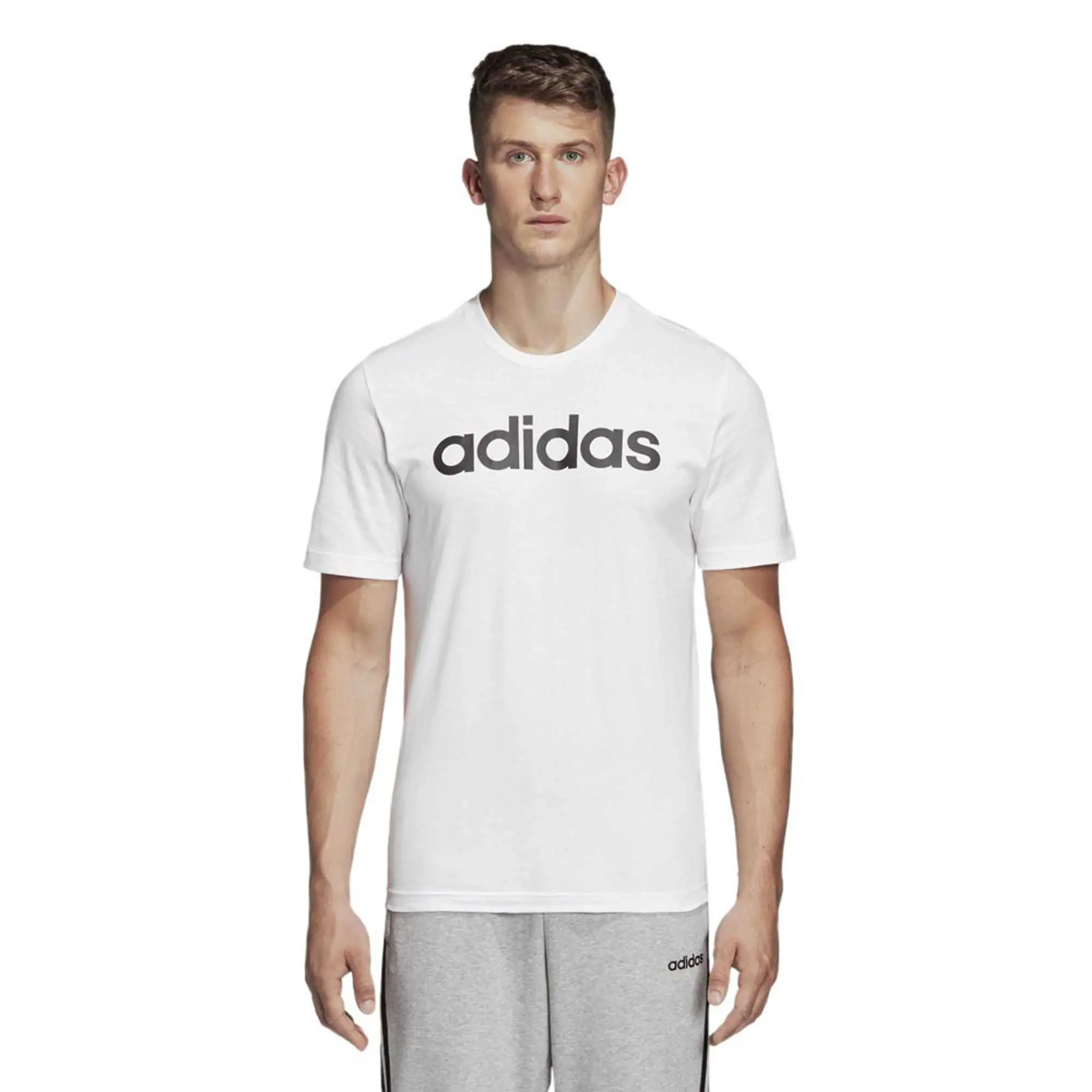 Adidas Essentials Linear Short Sleeve T-shirt  - White