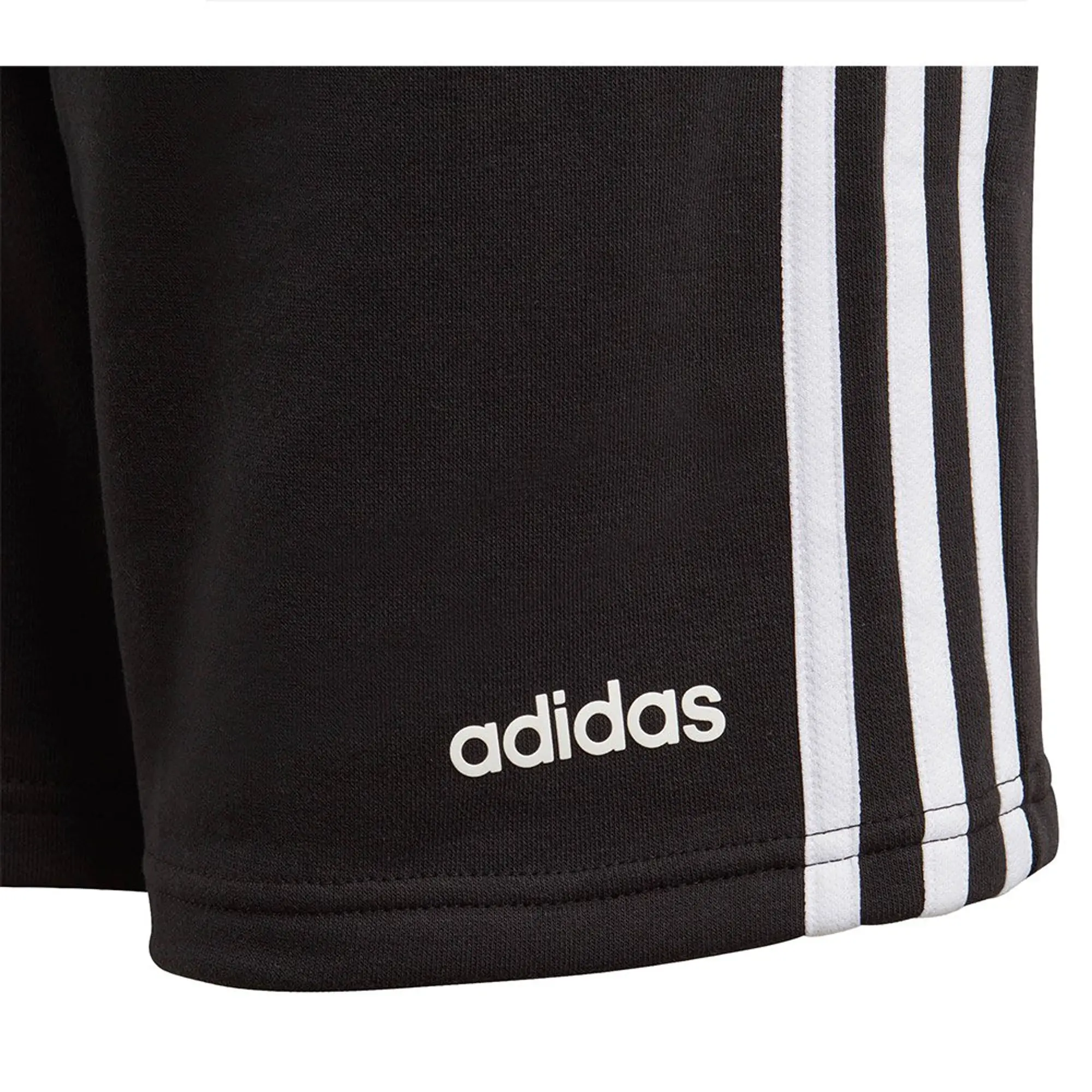 Adidas Essentials 3 Stripes Knit Shorts  - Black