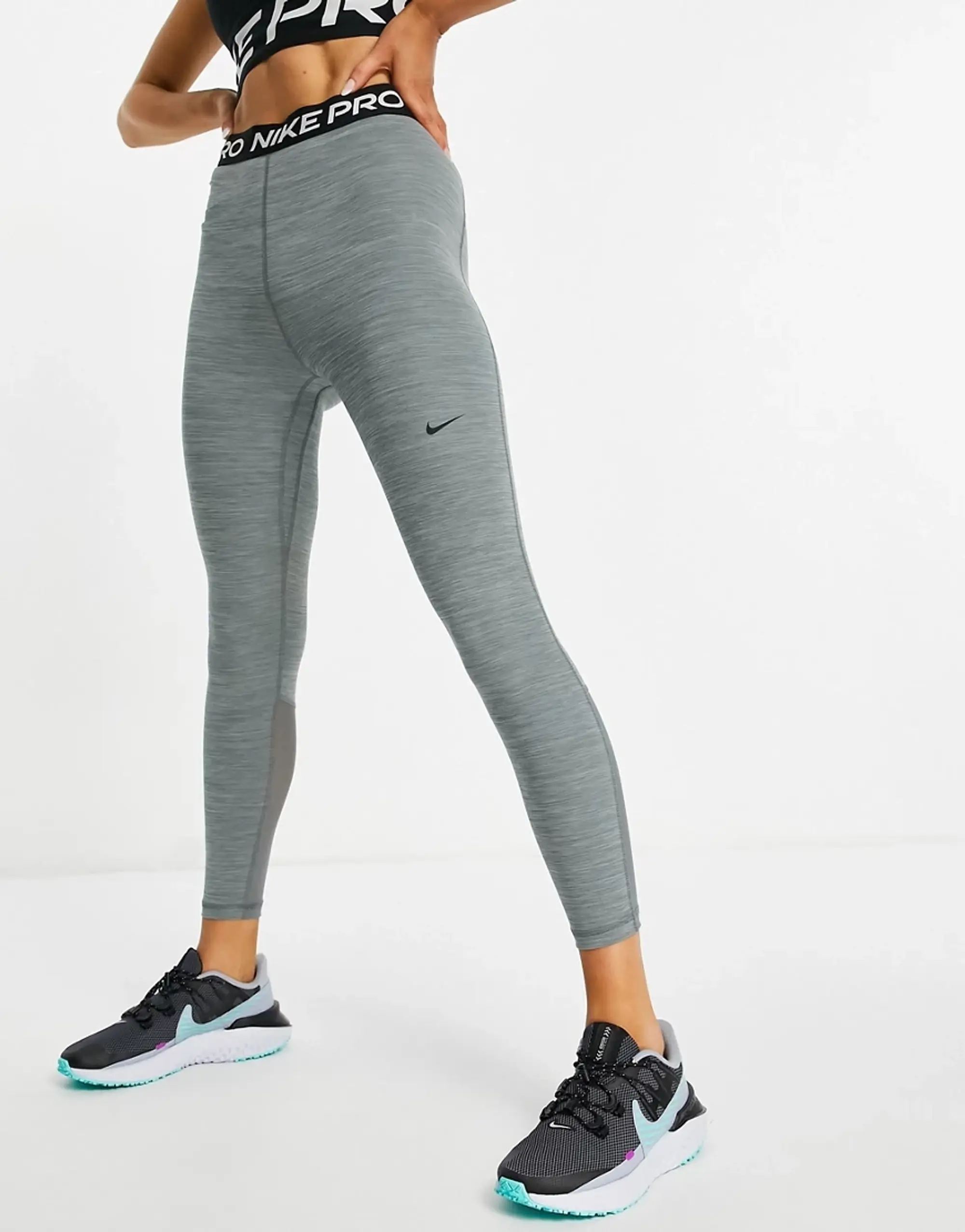 Nike Pro HR Tights Womens Grey DA0483 084 FOOTY.COM