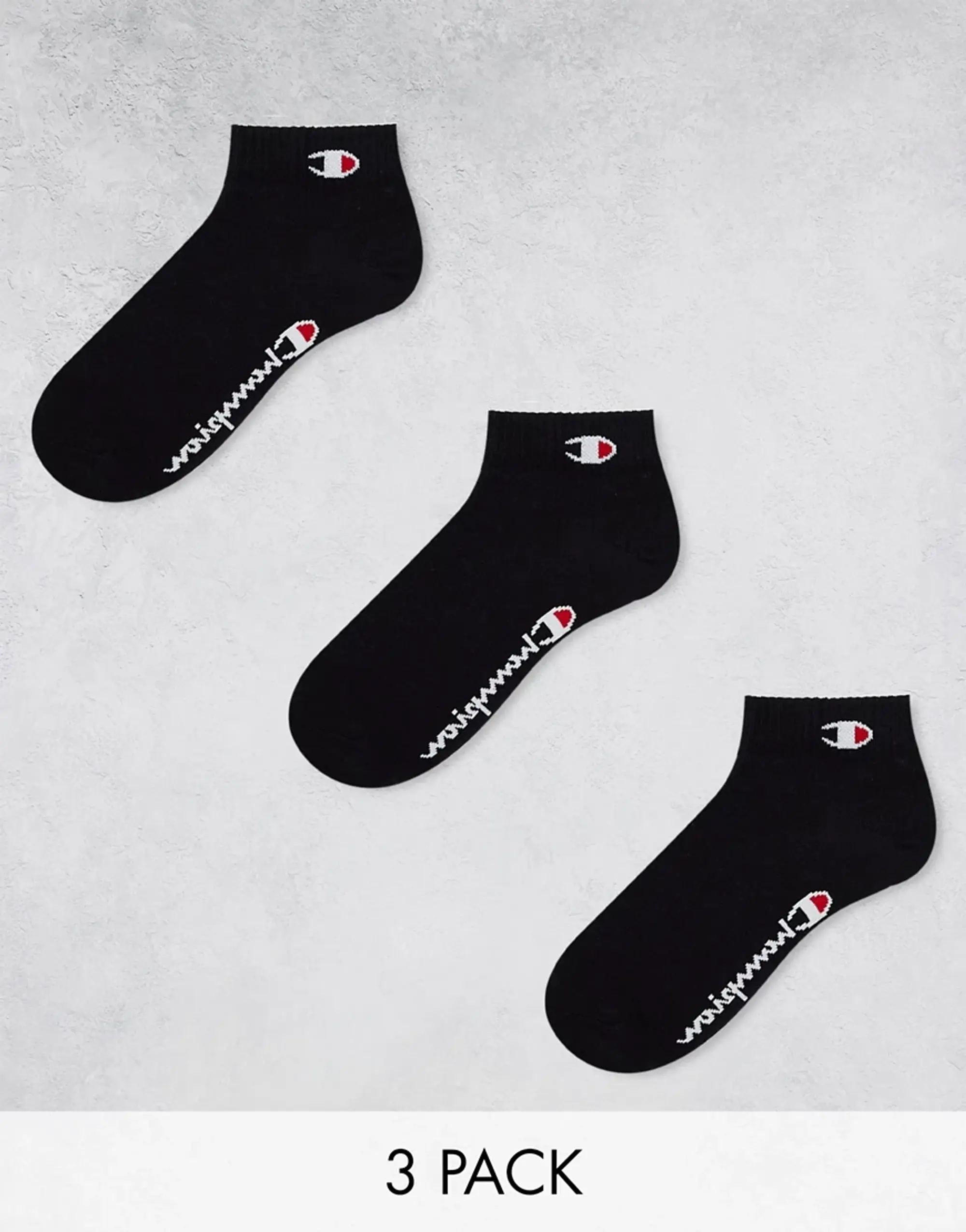 Champion 3 Pack Quarter Socks In Black