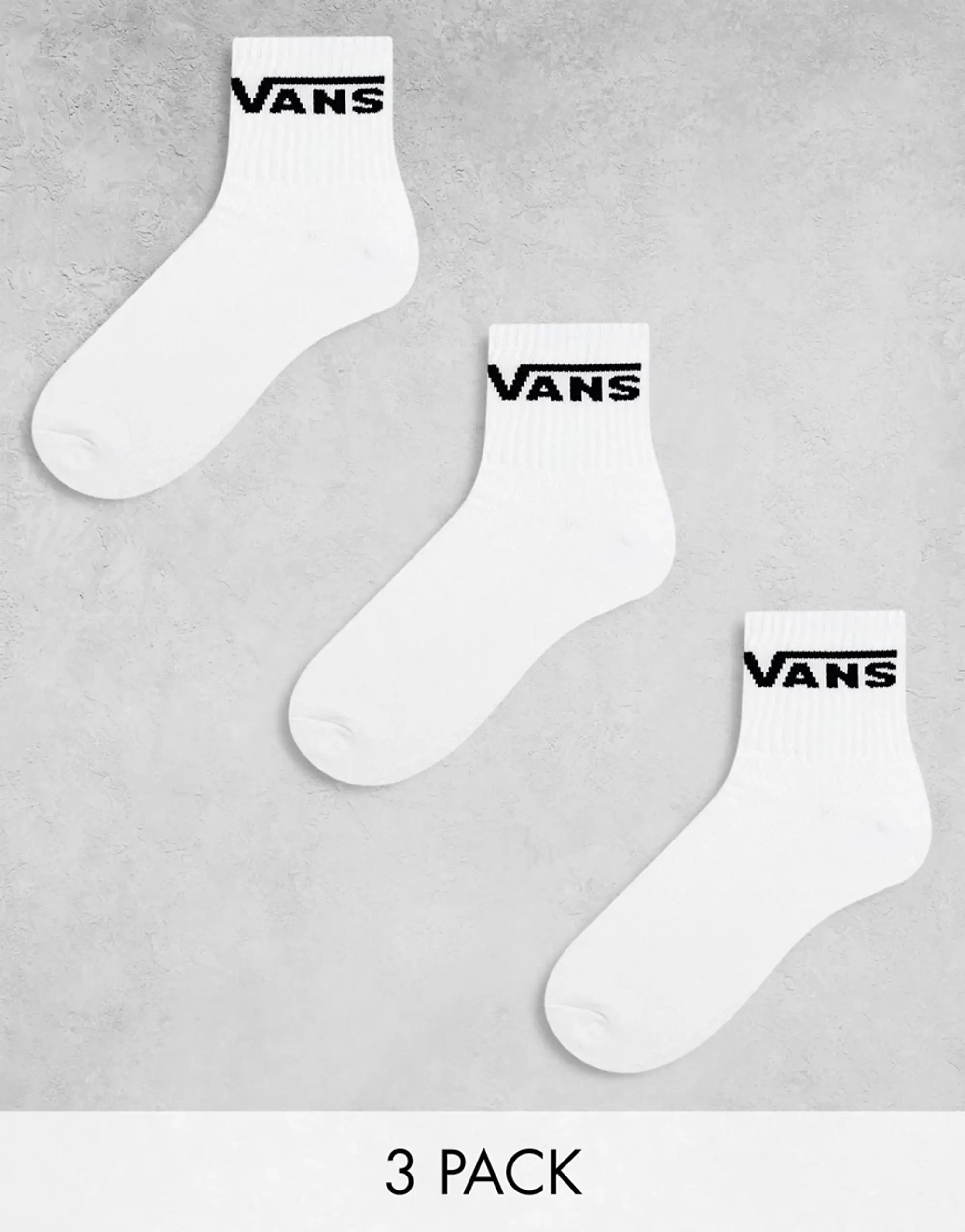 Vans 3 Pack Classic Half Crew Socks In White