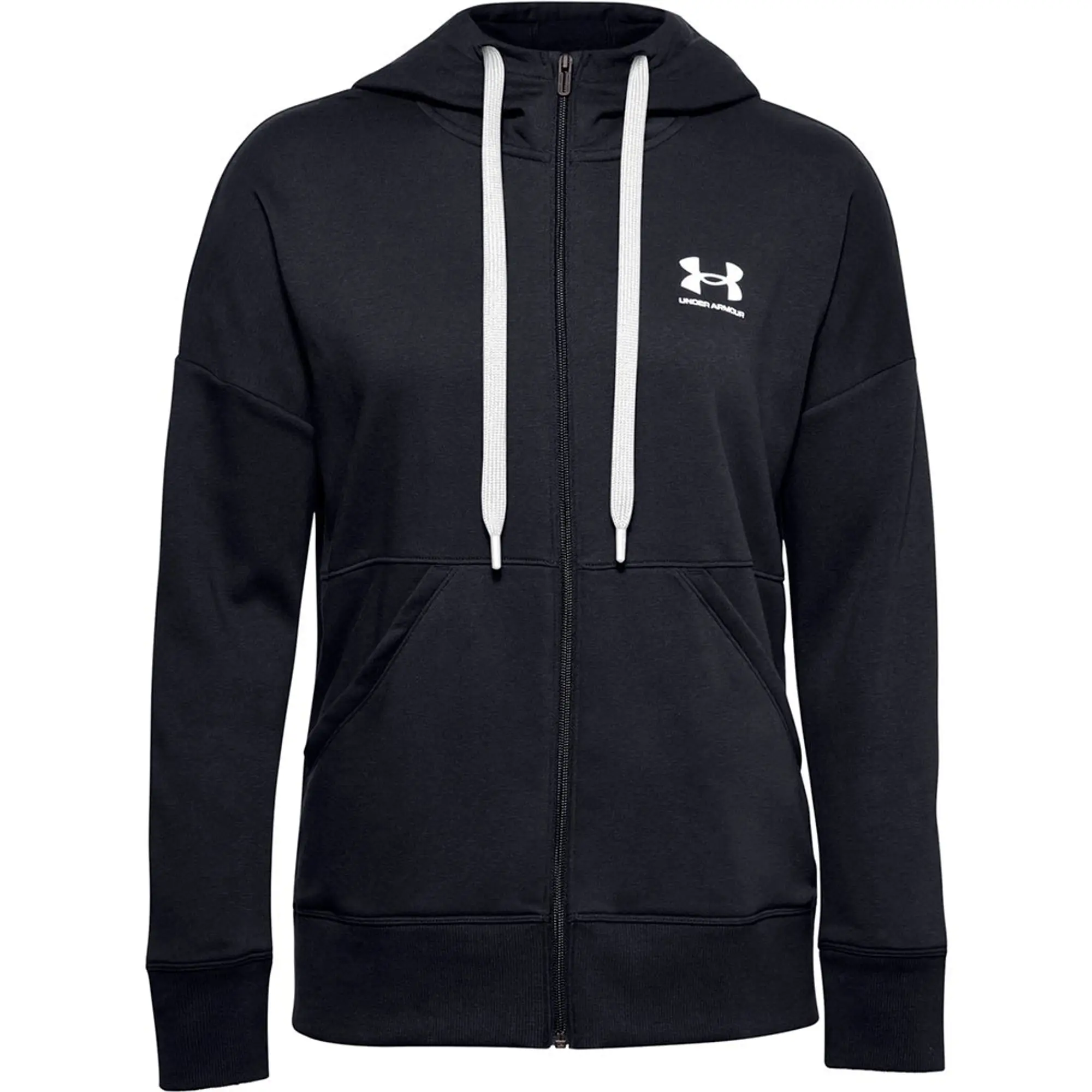 Sweatshirt Under Armour W Rival Fleece Full-Zip Hoodie Black/ White Xxl