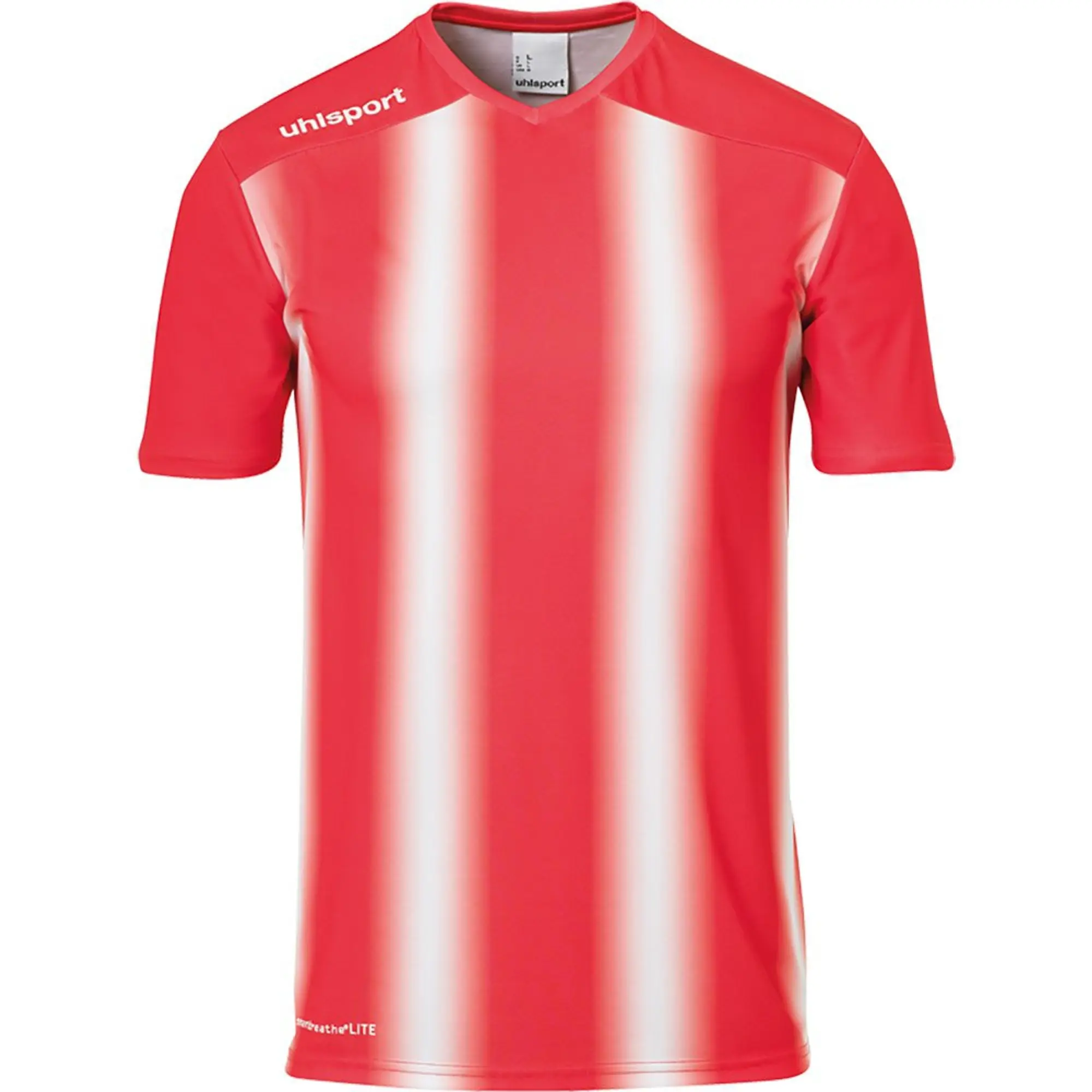 Uhlsport Stripe 2.0 Short Sleeve T-shirt  - Red