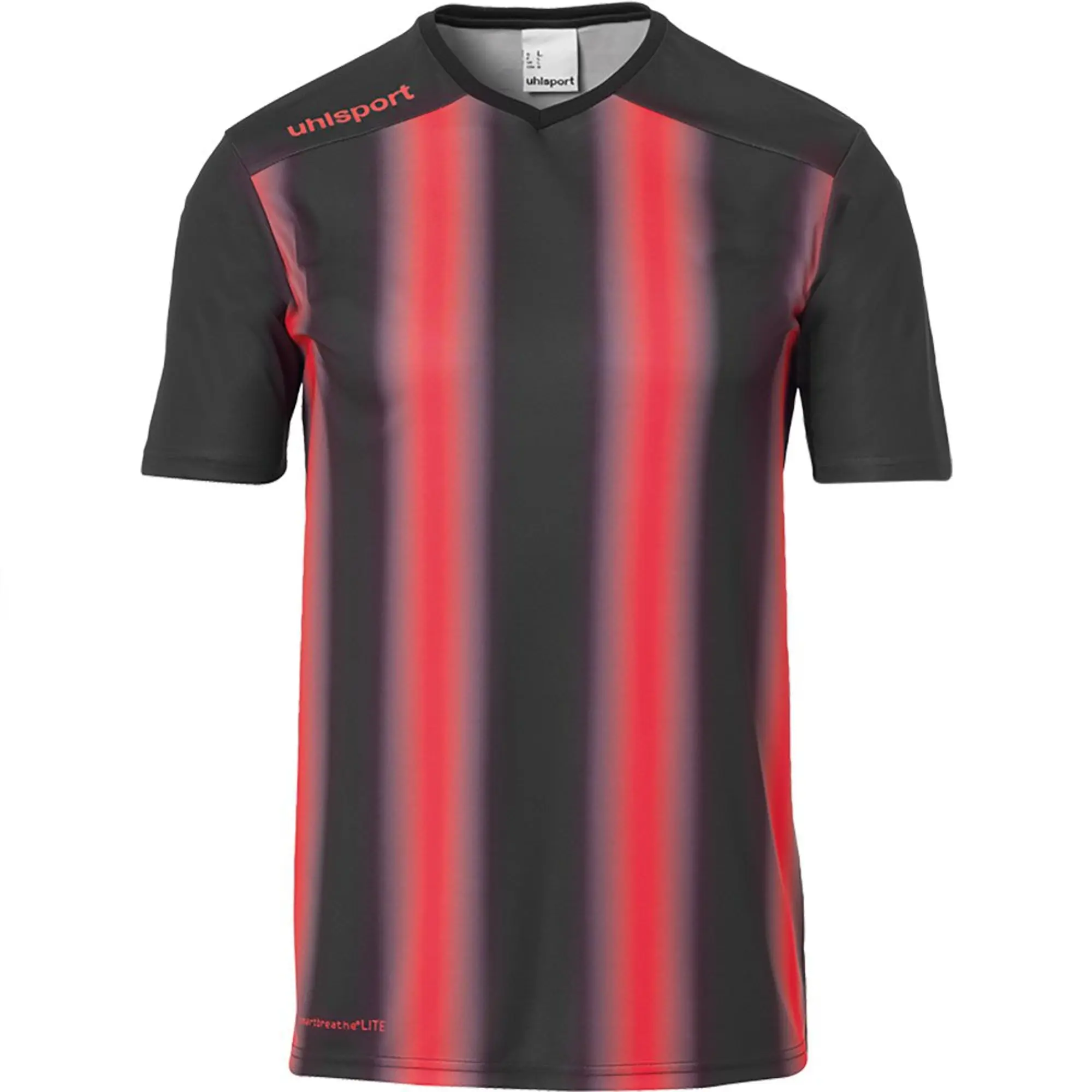 Uhlsport Stripe 2.0 Short Sleeve T-shirt  - Red,Black