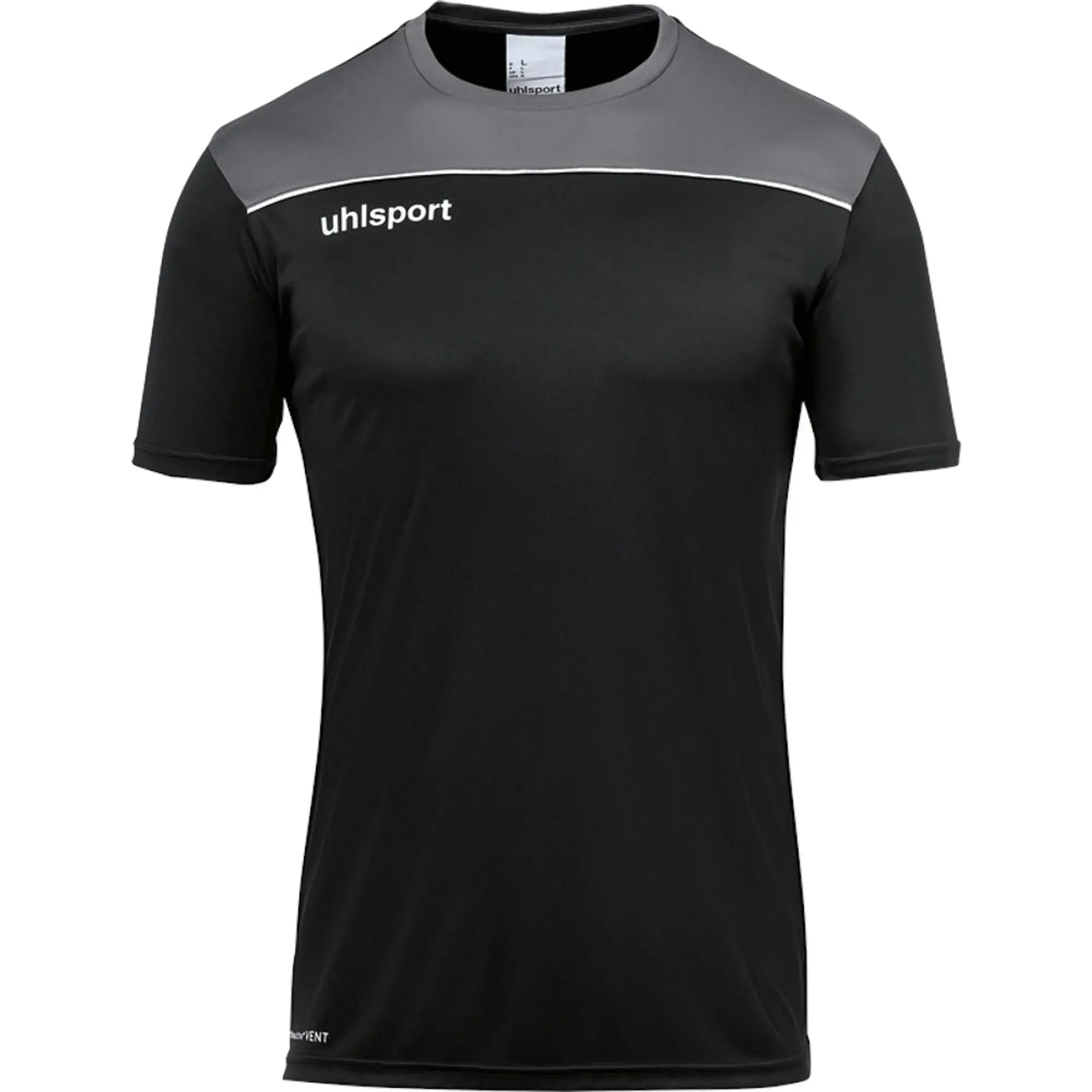 Uhlsport Offense 23 Poly Short Sleeve T-shirt  - Black,Grey