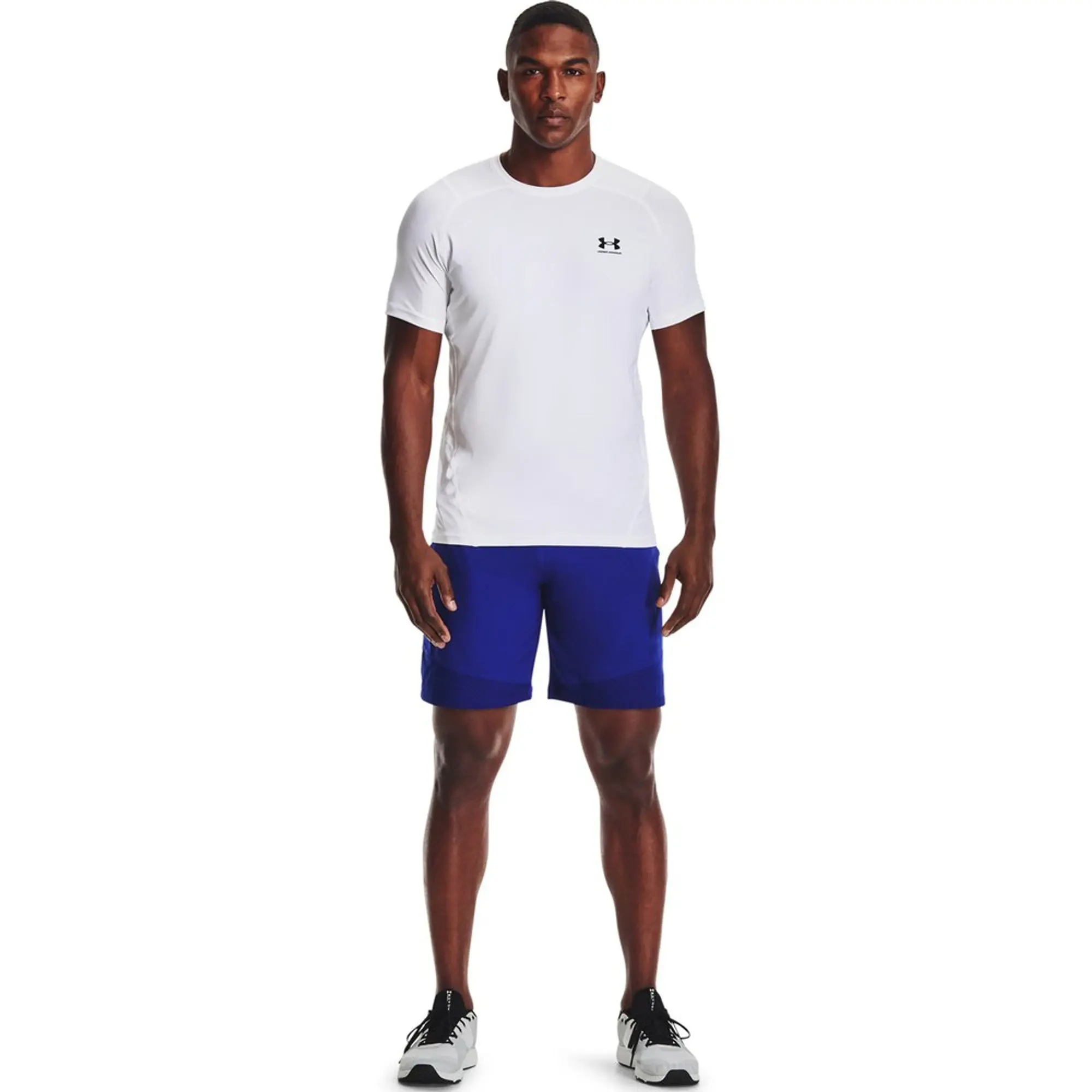 Under Armour Men's HeatGear® Fitted Short Sleeve White / Black XXL