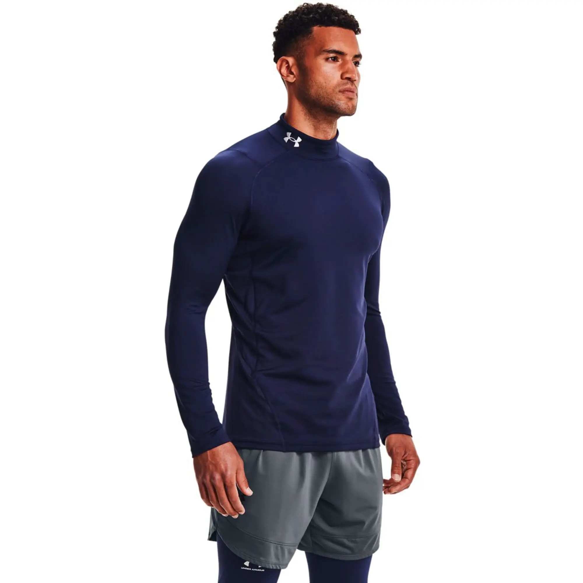 Under Armour Men's ColdGear® Fitted Mock Midnight Navy / White M