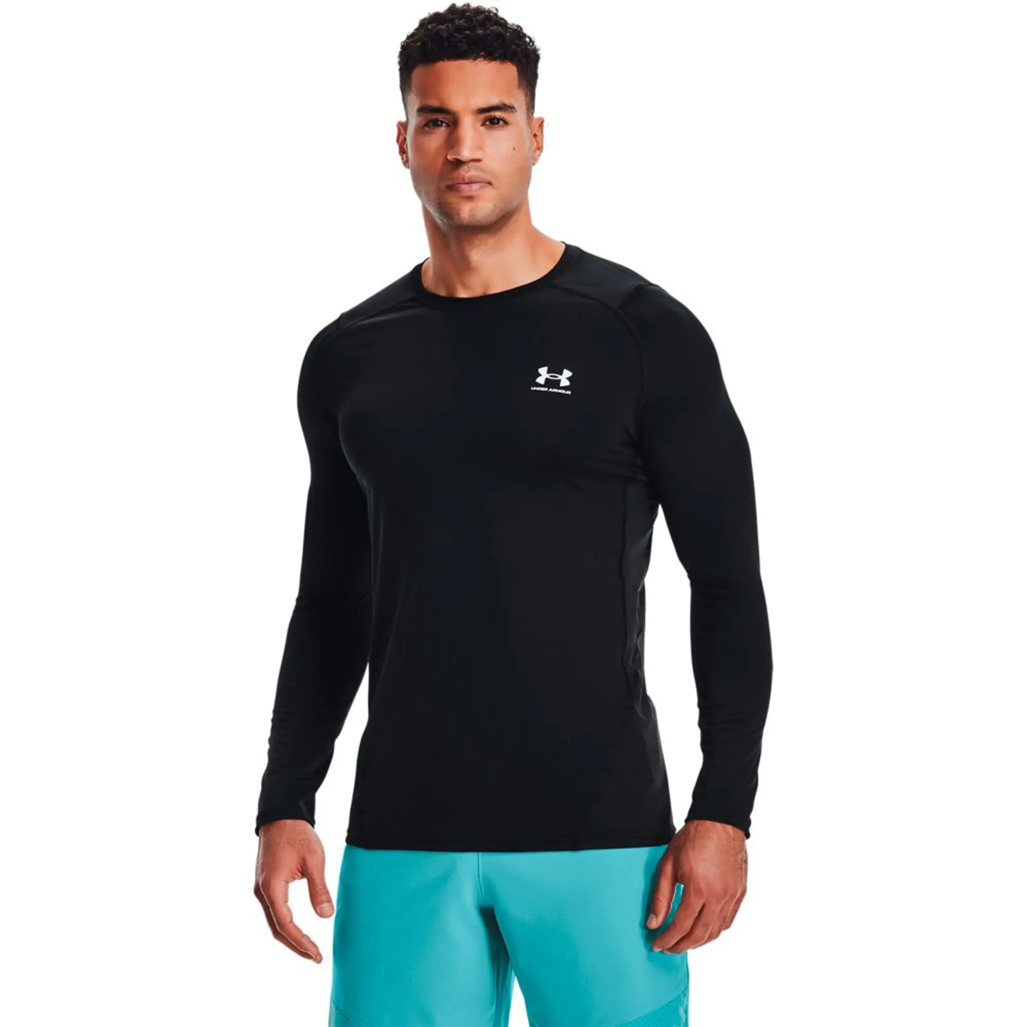 Under Armour Men's HeatGear® Fitted Long Sleeve Black / White XL