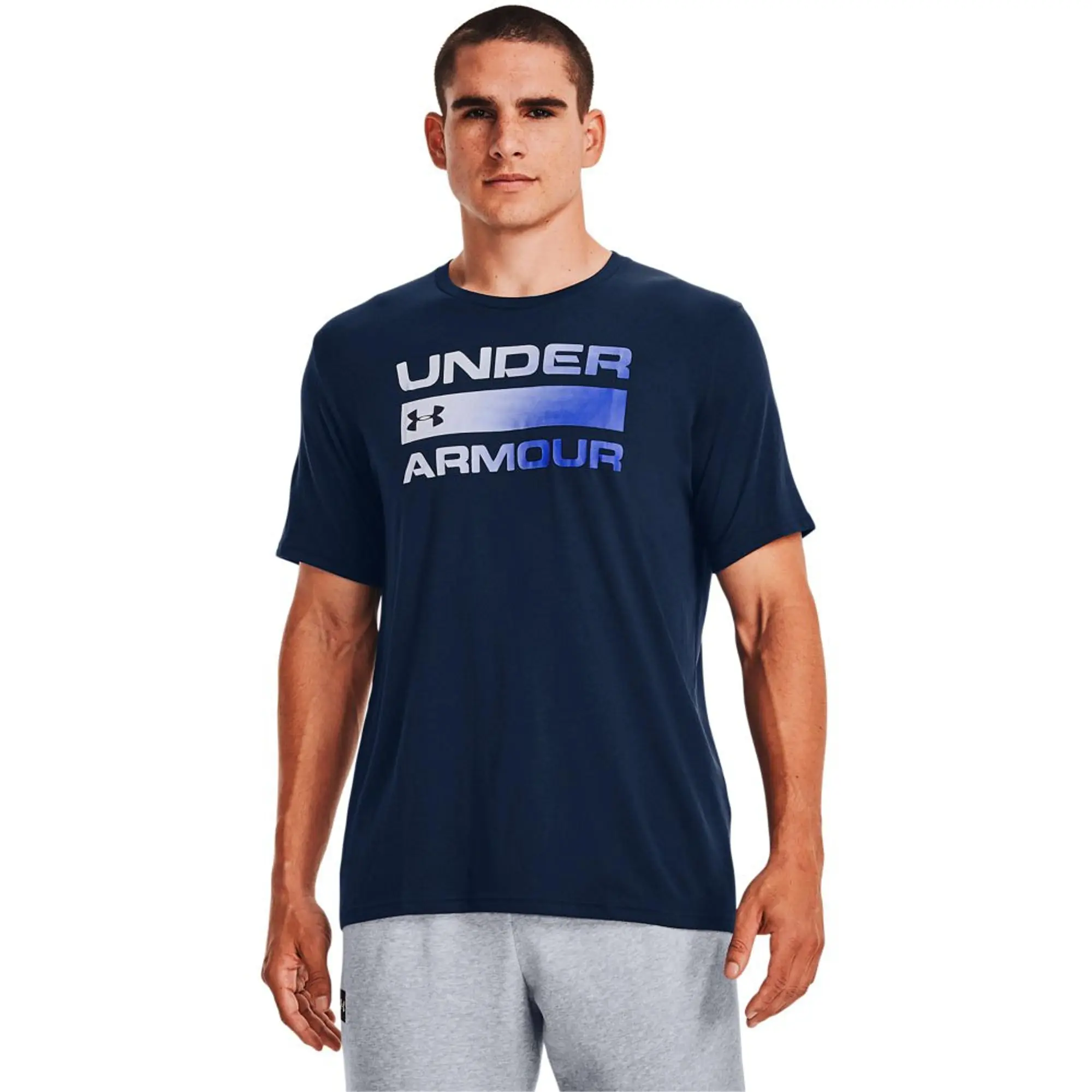 Men's  Under Armour  Team Issue Wordmark Short Sleeve Academy / Royal XL
