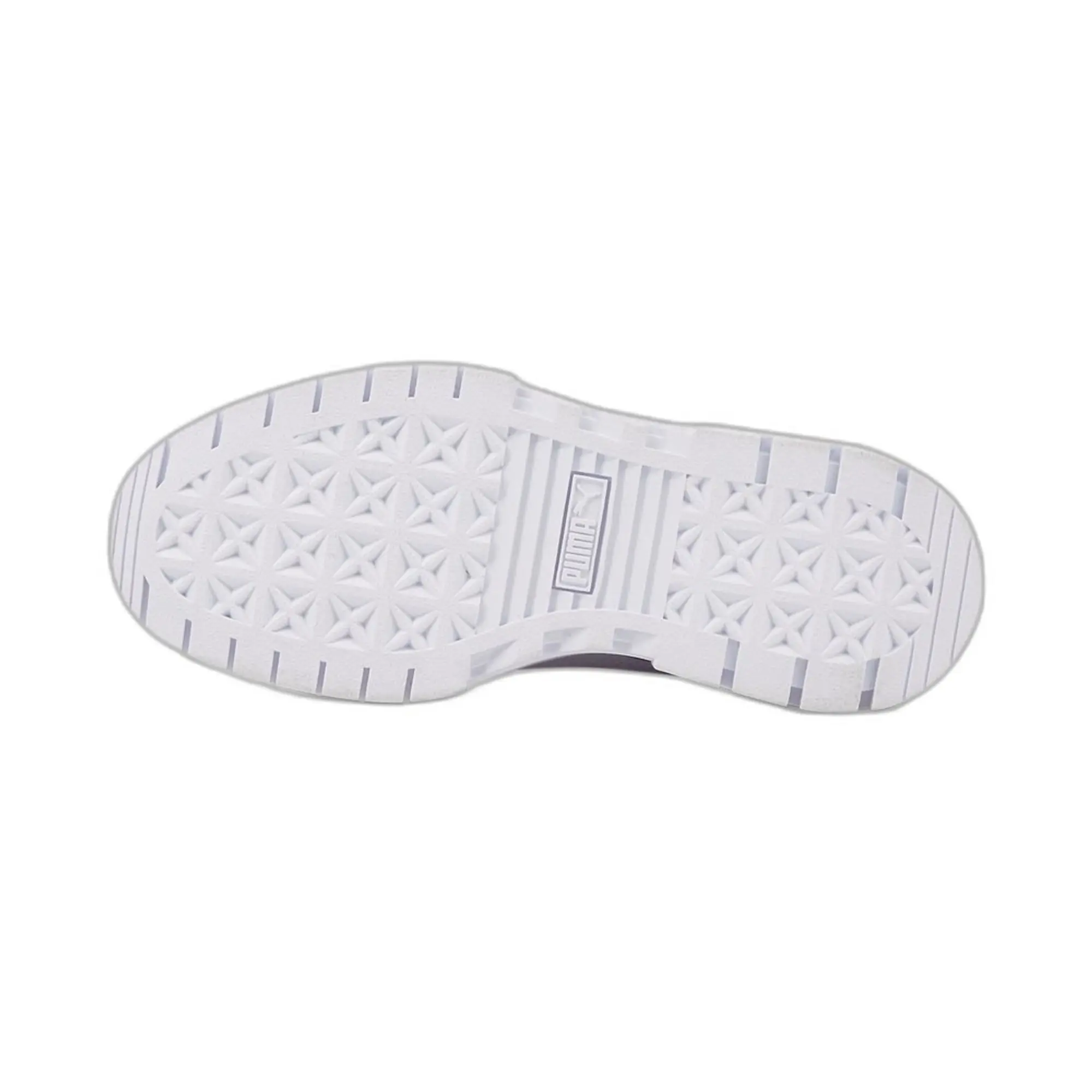 PUMA Mayze Leather Youth Trainers, White/Gold