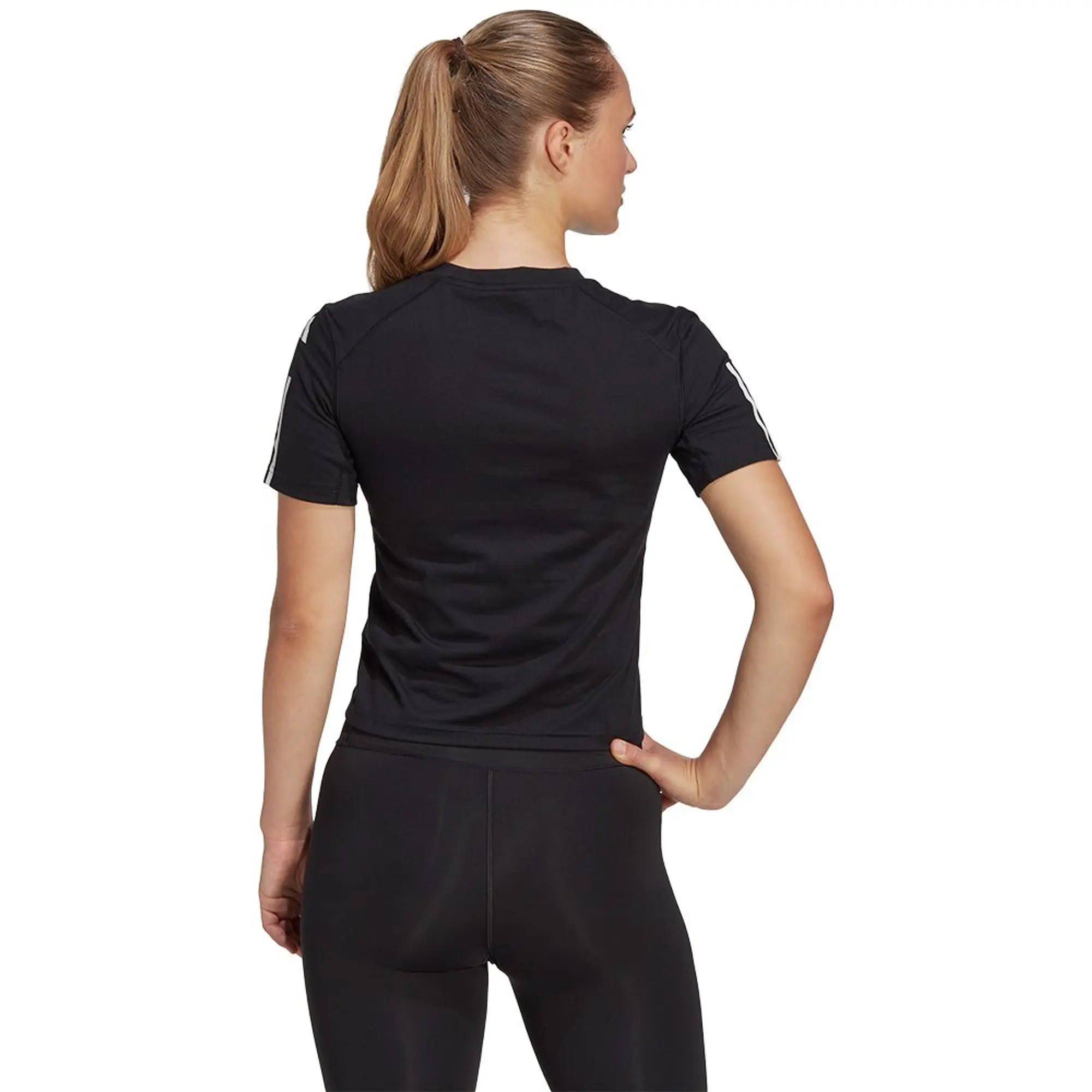 adidas Women's Train Essentials Cotton T-Shirt- Black/White, Black/White