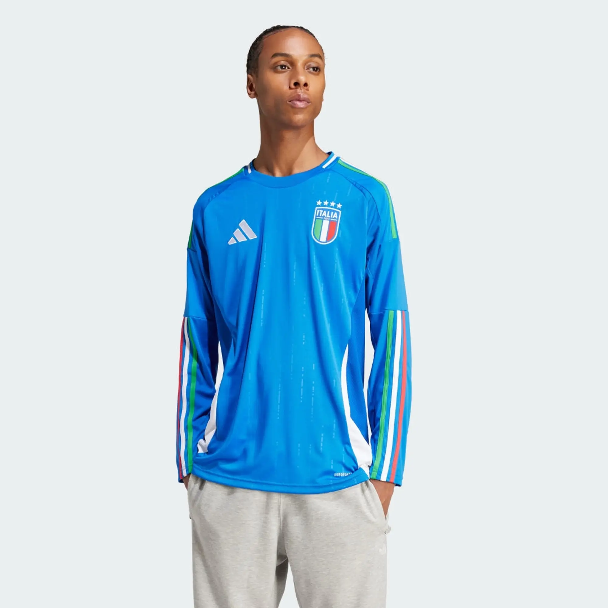 adidas Italy Mens LS Home Shirt 2024