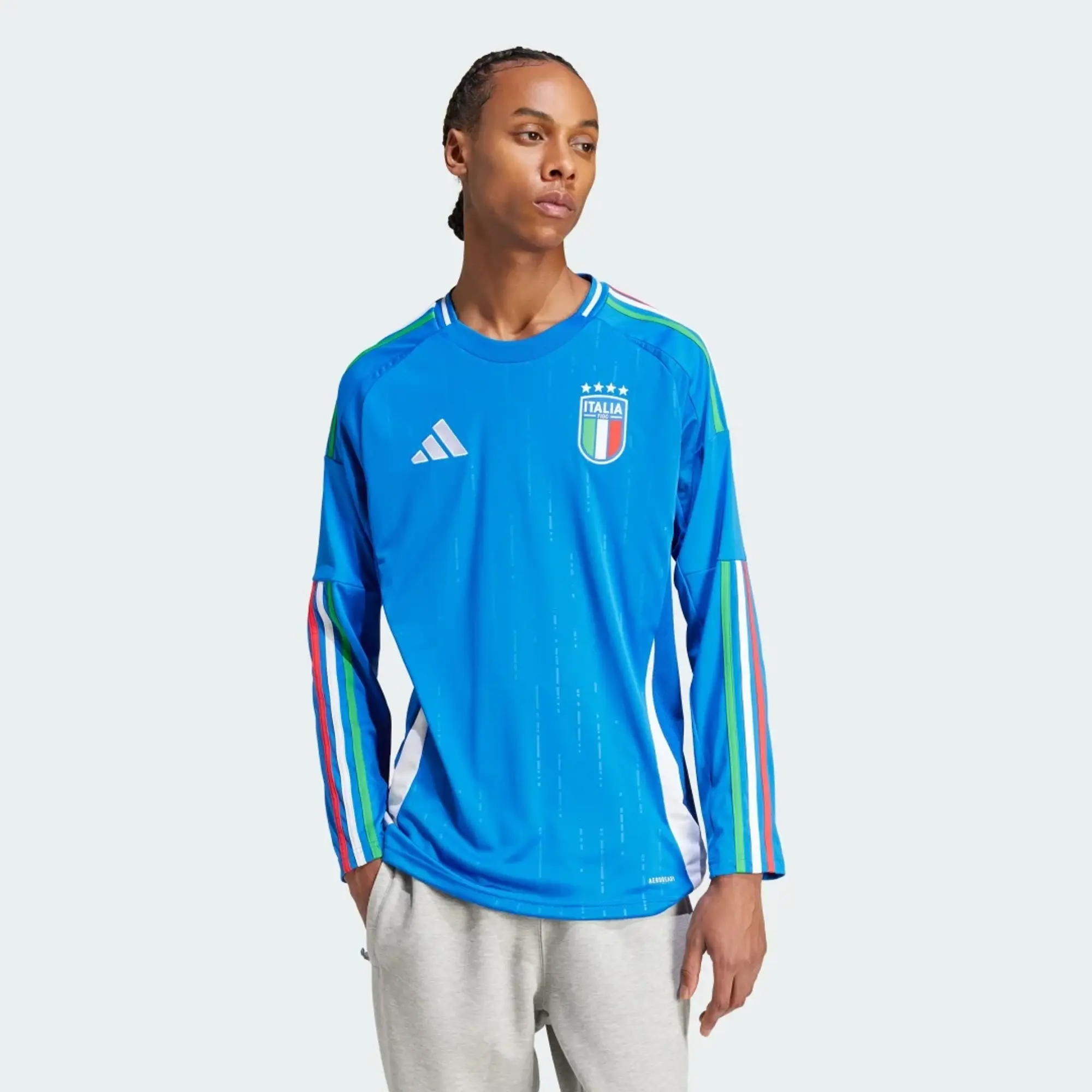 adidas Italy Mens LS Home Shirt 2024