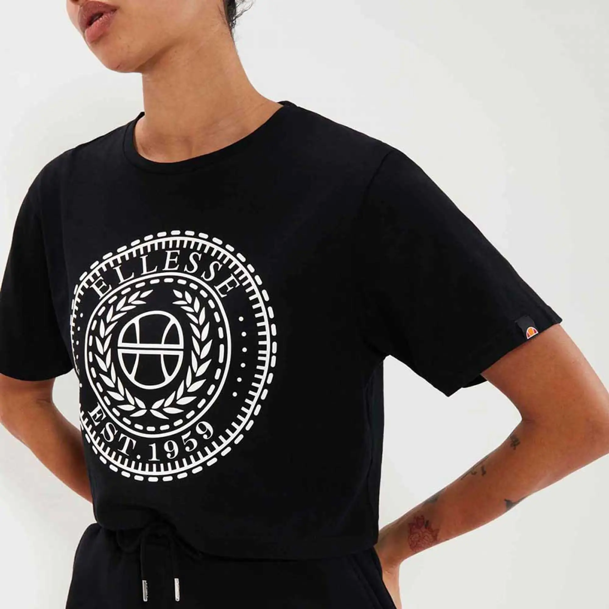 Ellesse Carala Crop Short Sleeve T-shirt  - Black