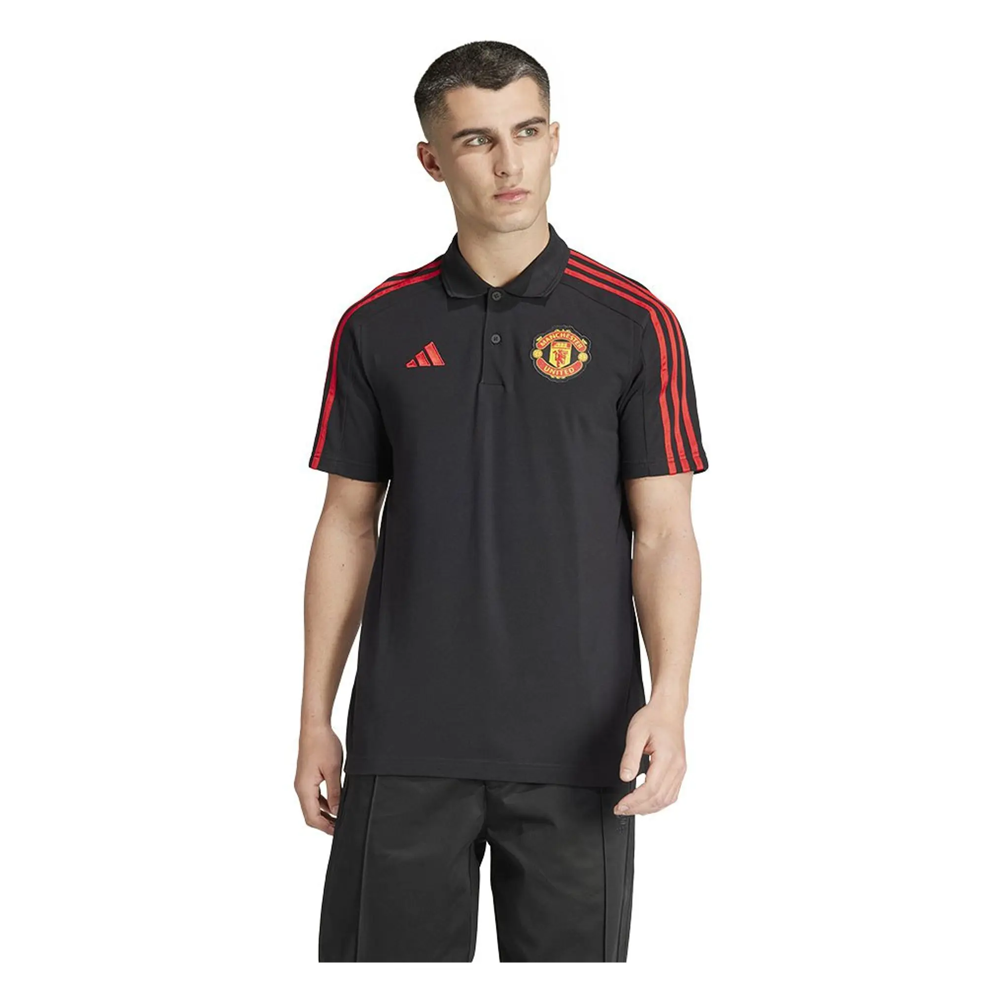 Manchester United x adidas Mens Manchester United DNA Polo Shirt Black
