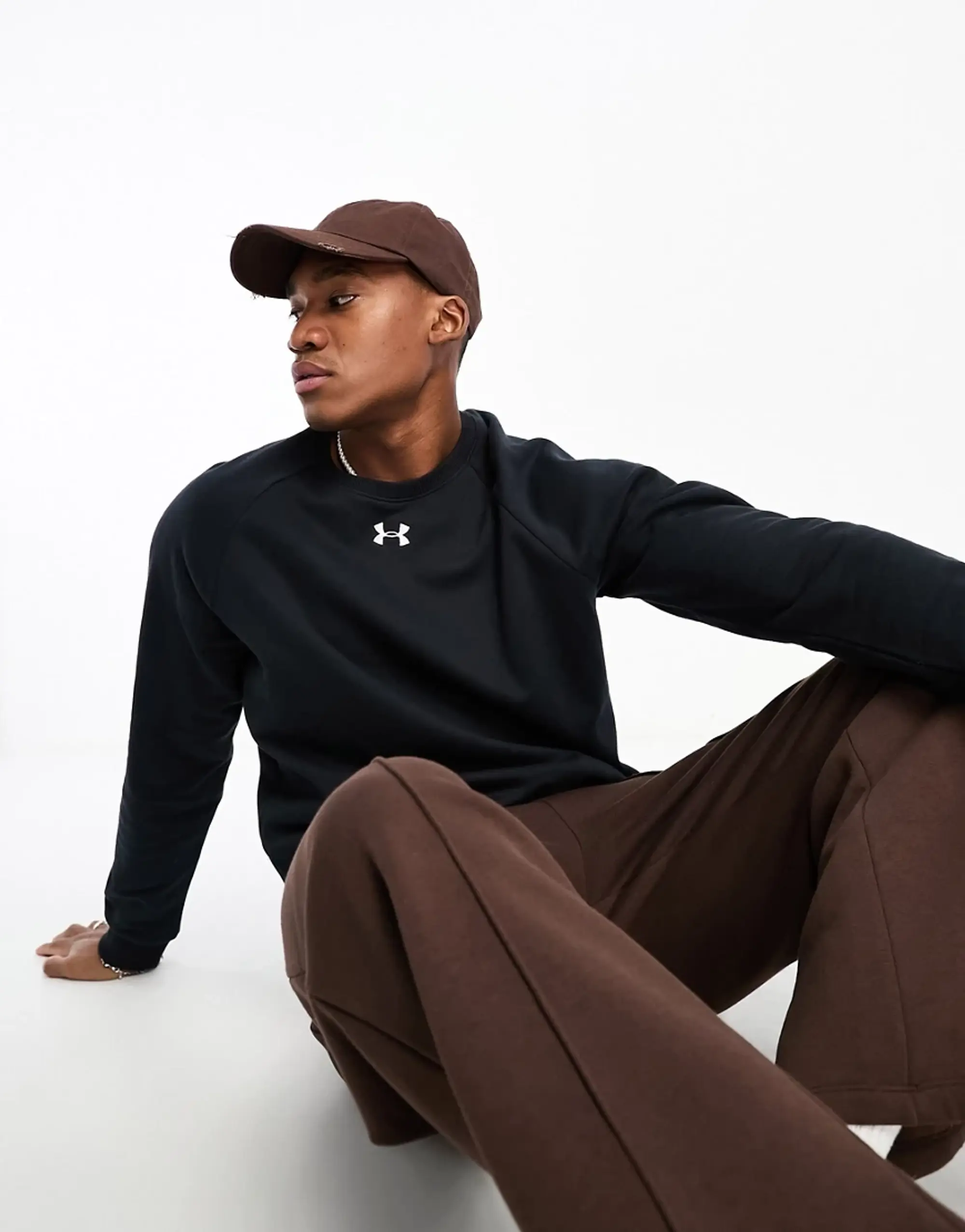 Men's  Under Armour  Rival Fleece Crew Black / White XXL