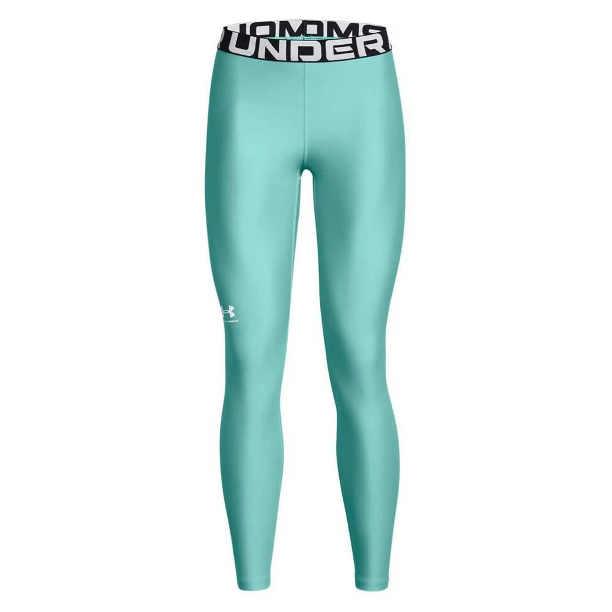 Under Armour Heat Gear Gym Leggings, Turquoise/White