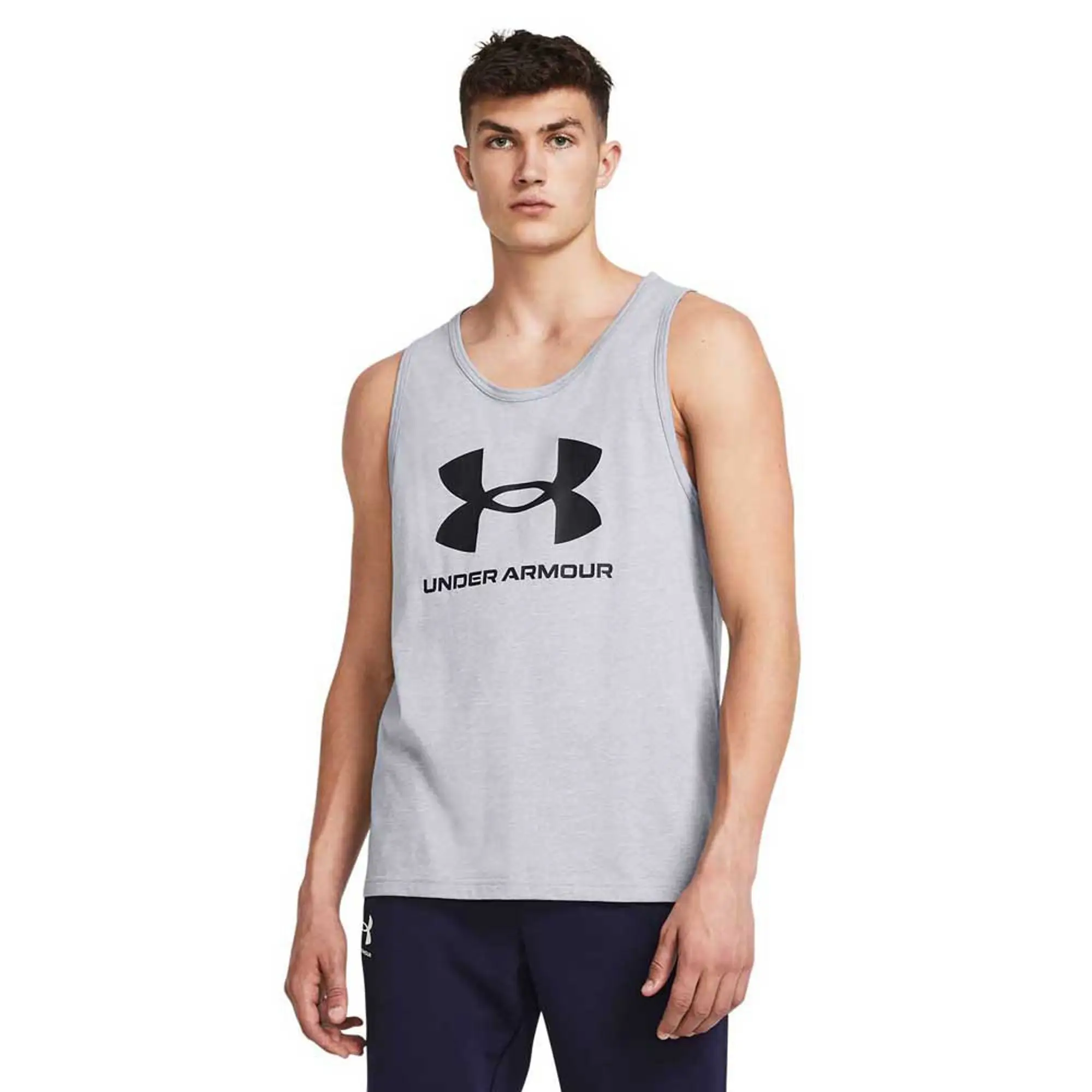 Men's  Under Armour  Logo Tank Steel Light Heather / Black XXL