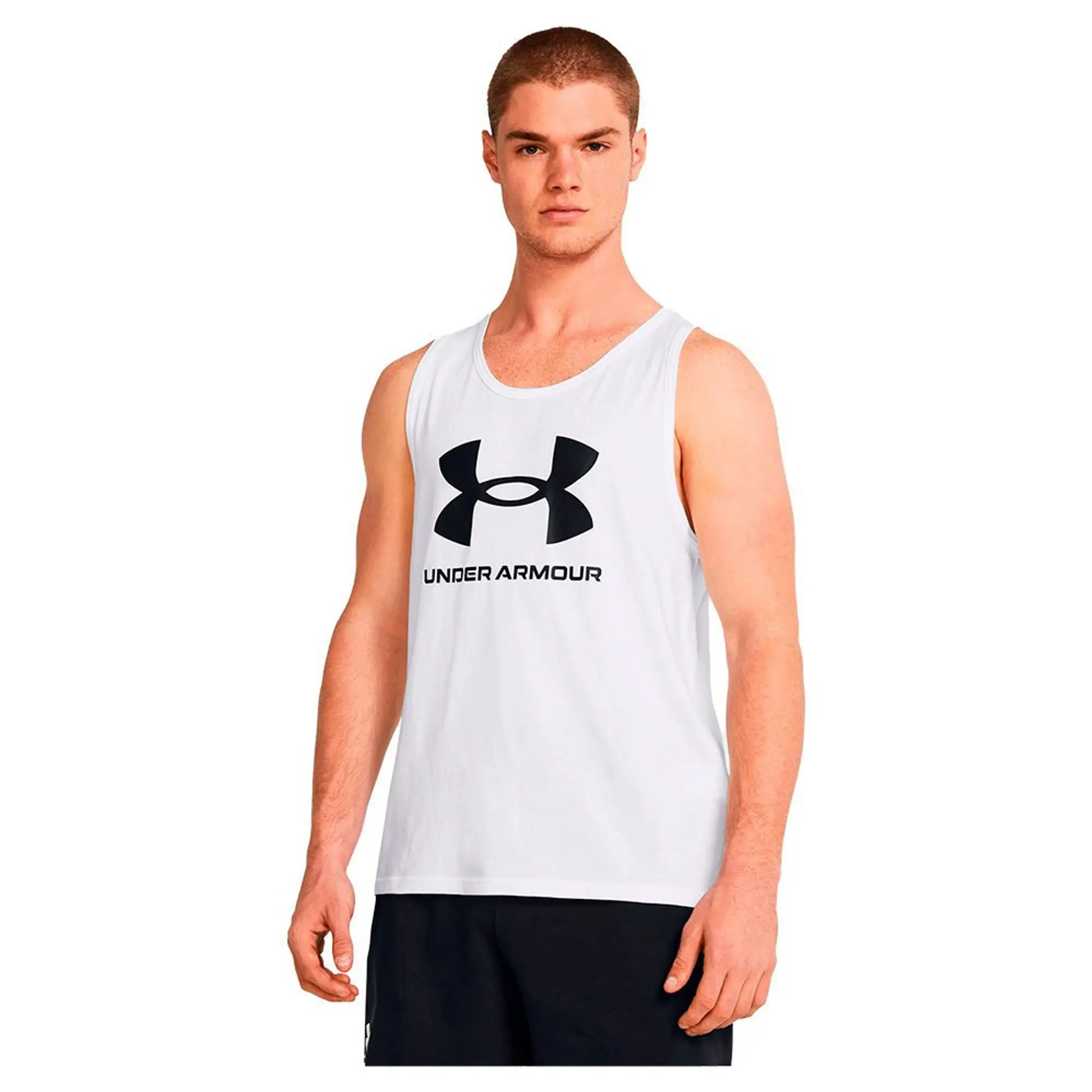 Men's  Under Armour  Logo Tank White / Black XXL